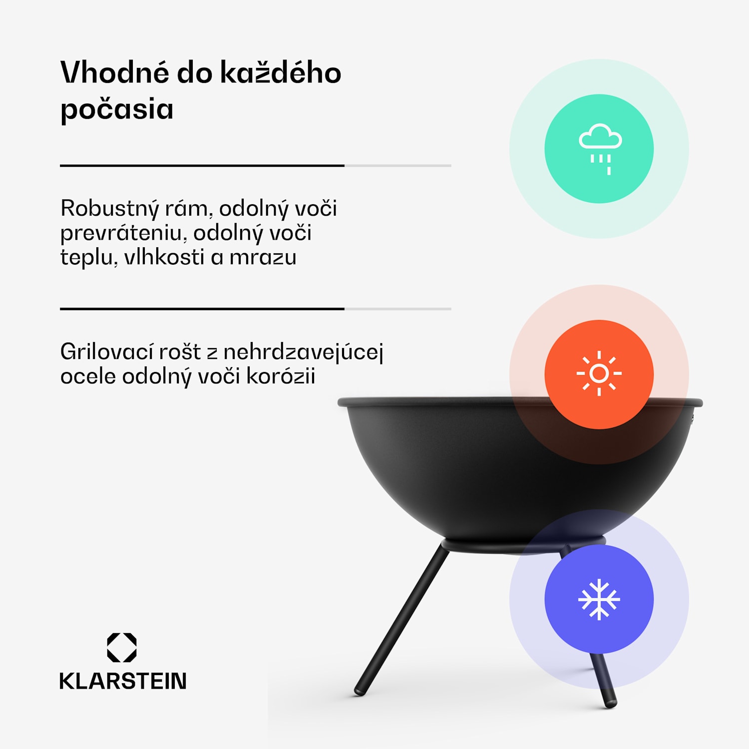 Fireball nízke ohnisko | Ochrana proti iskrám | Odolné voči korózii | Robustné | 43 cm | Čierne 