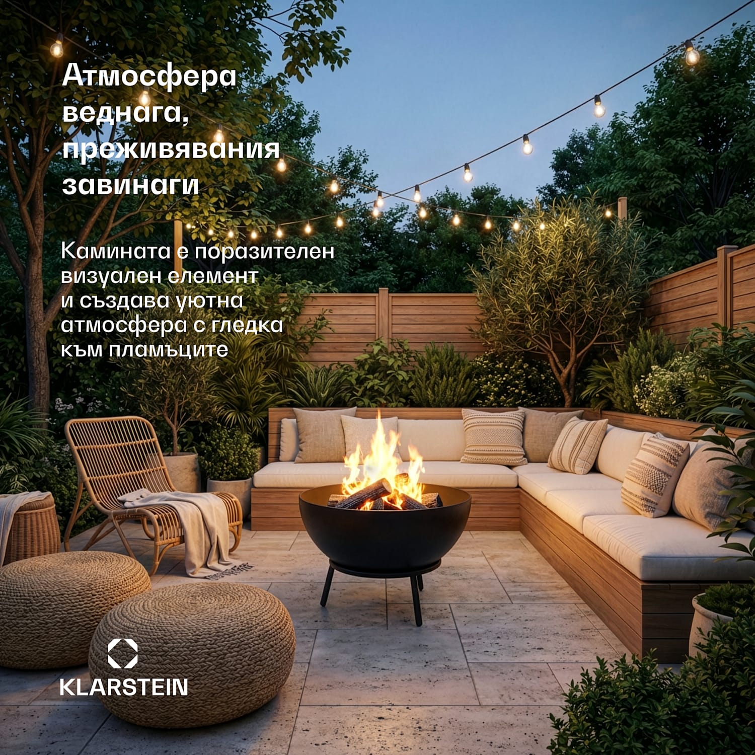 Fireball ниска огнище | Устойчива на корозия | Устойчива на преобръщане | Здрава | 66 см | Черна 