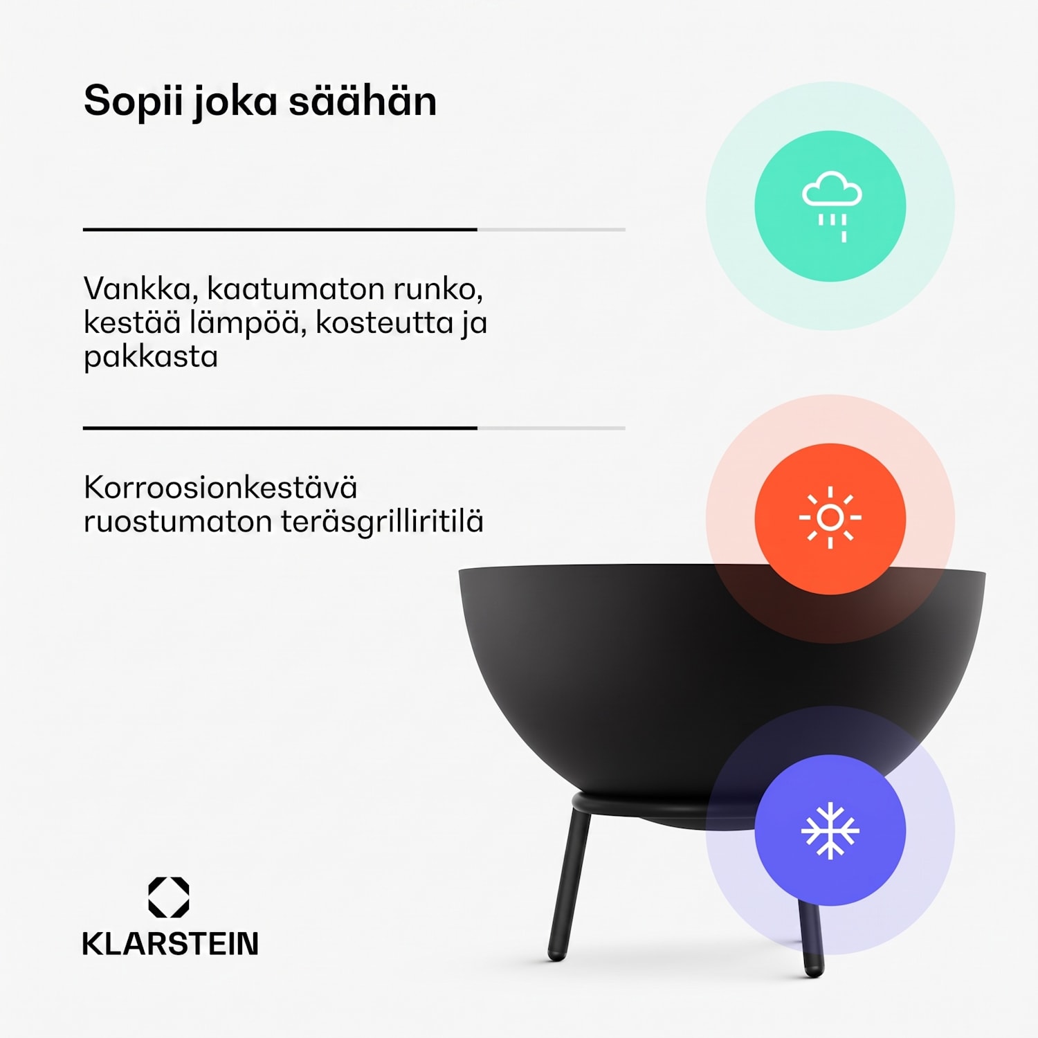 Fireball matala tulipesä | Ruostumaton | Kaatumissuojattu | Kestävä | 66 cm | Musta 