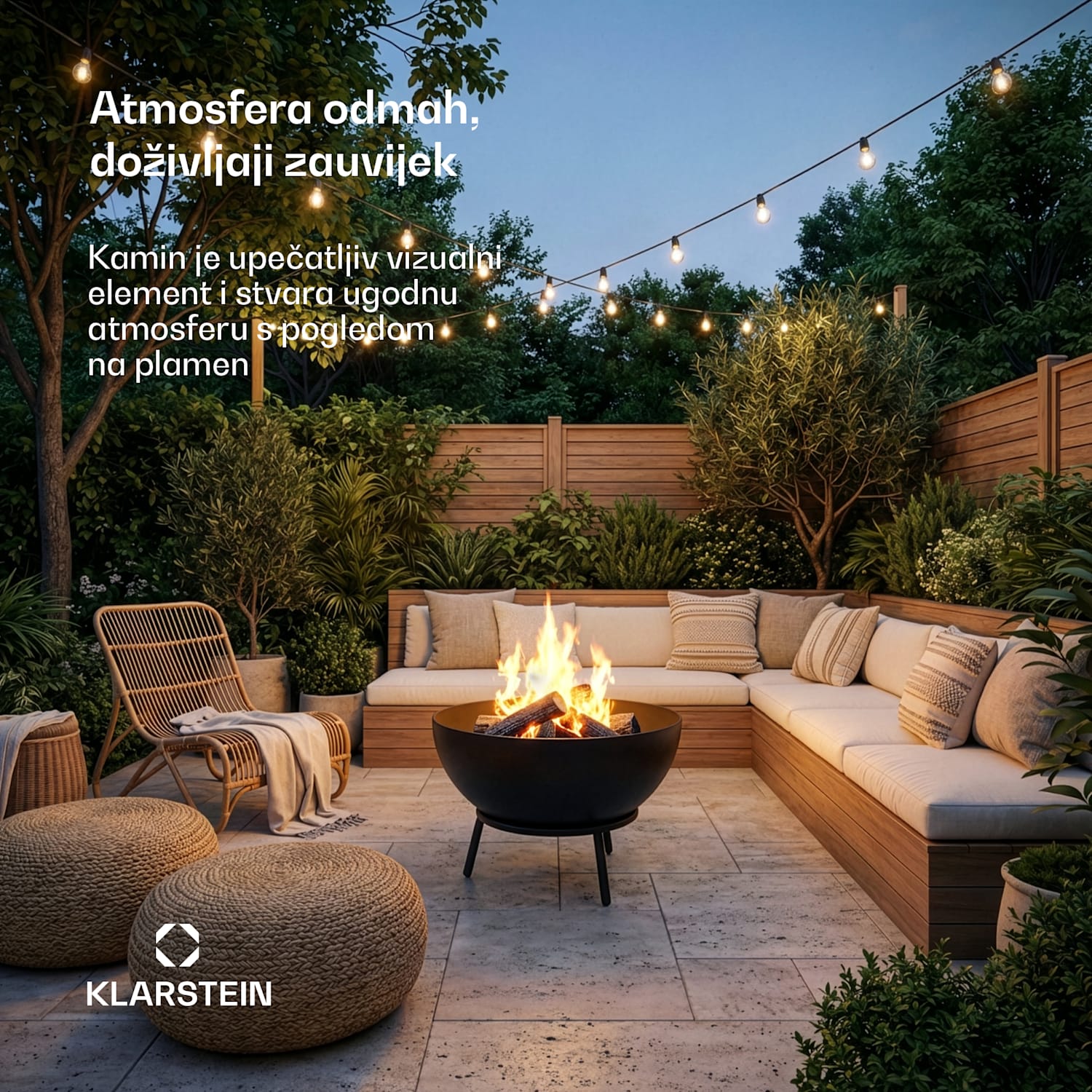 Fireball niska posuda za vatru | Otporna na koroziju | Stabilna | Robusna | 66 cm | Crna 