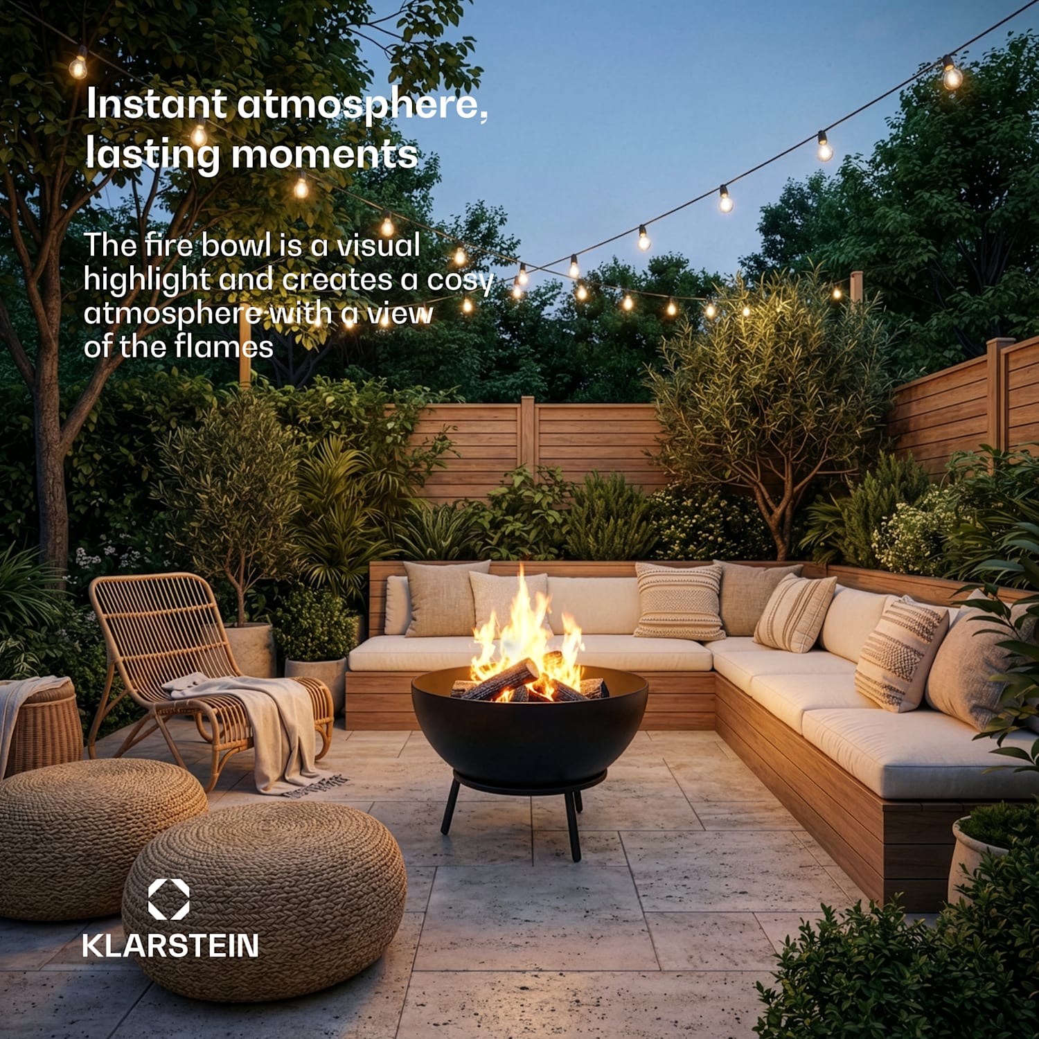 Fireball low fire bowl | corrosion-resistant | tilt-proof | robust | 66 cm | black 