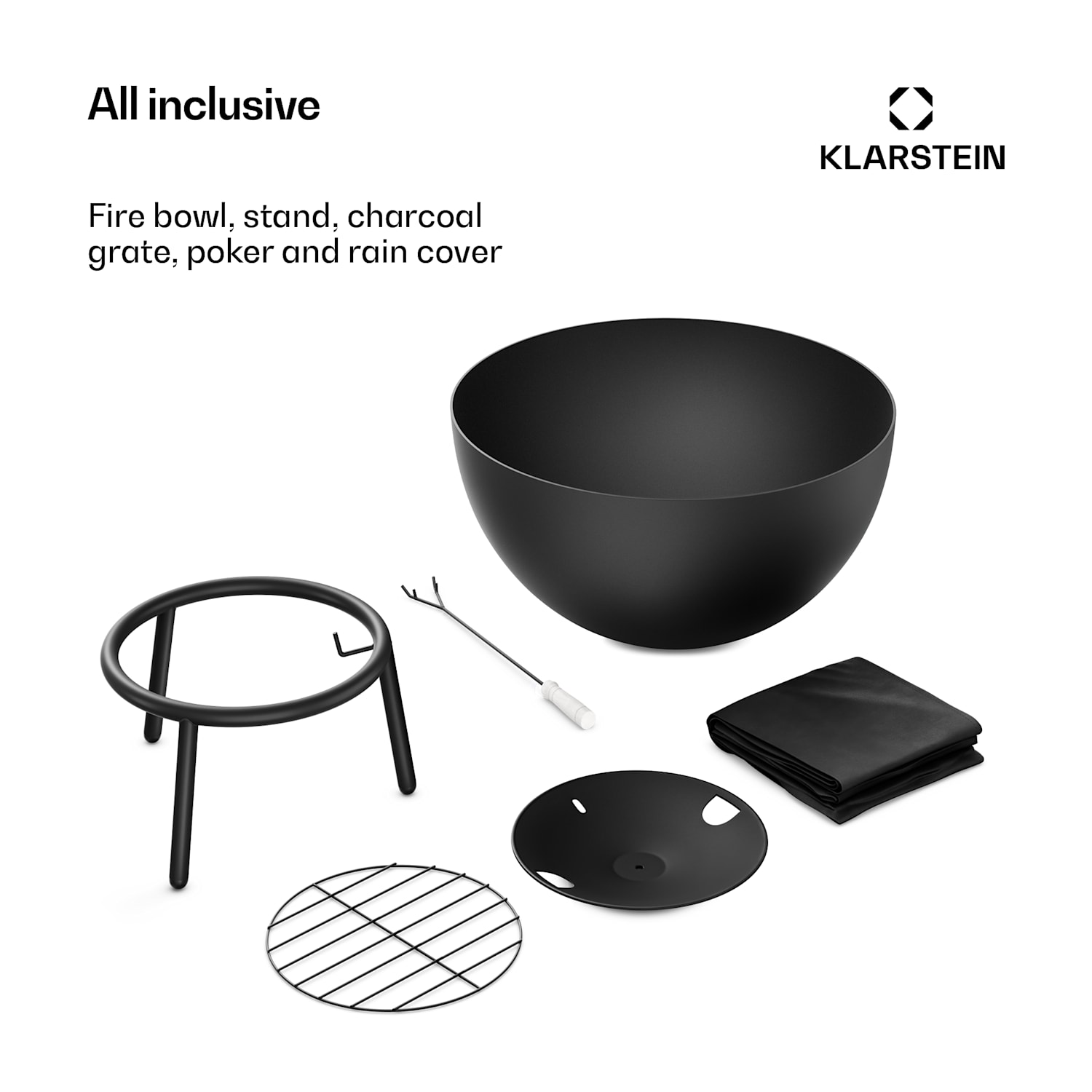 Fireball low fire bowl | corrosion-resistant | tilt-proof | robust | 66 cm | black 