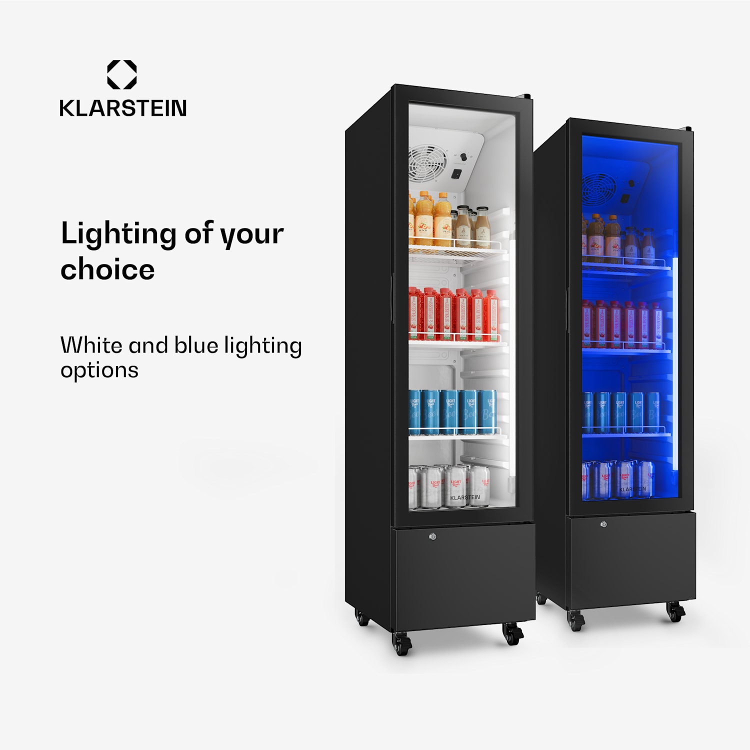 GrandCooler Gastro juomajääkaappi | 163,5 x 43 cm | LED-sisävalaistus | Musta 180 l | Musta