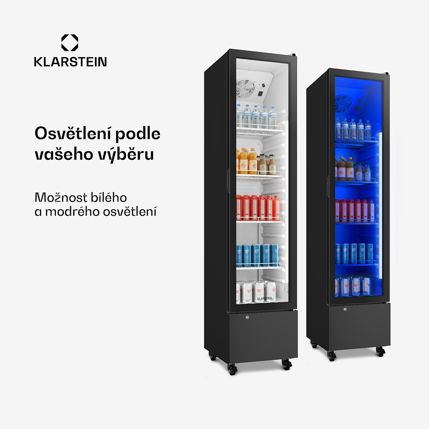GrandCooler gastro lednice na nápoje | 191,5 x 43 cm | LED vnitřní osvětlení | Černá 220 litrů | Černá