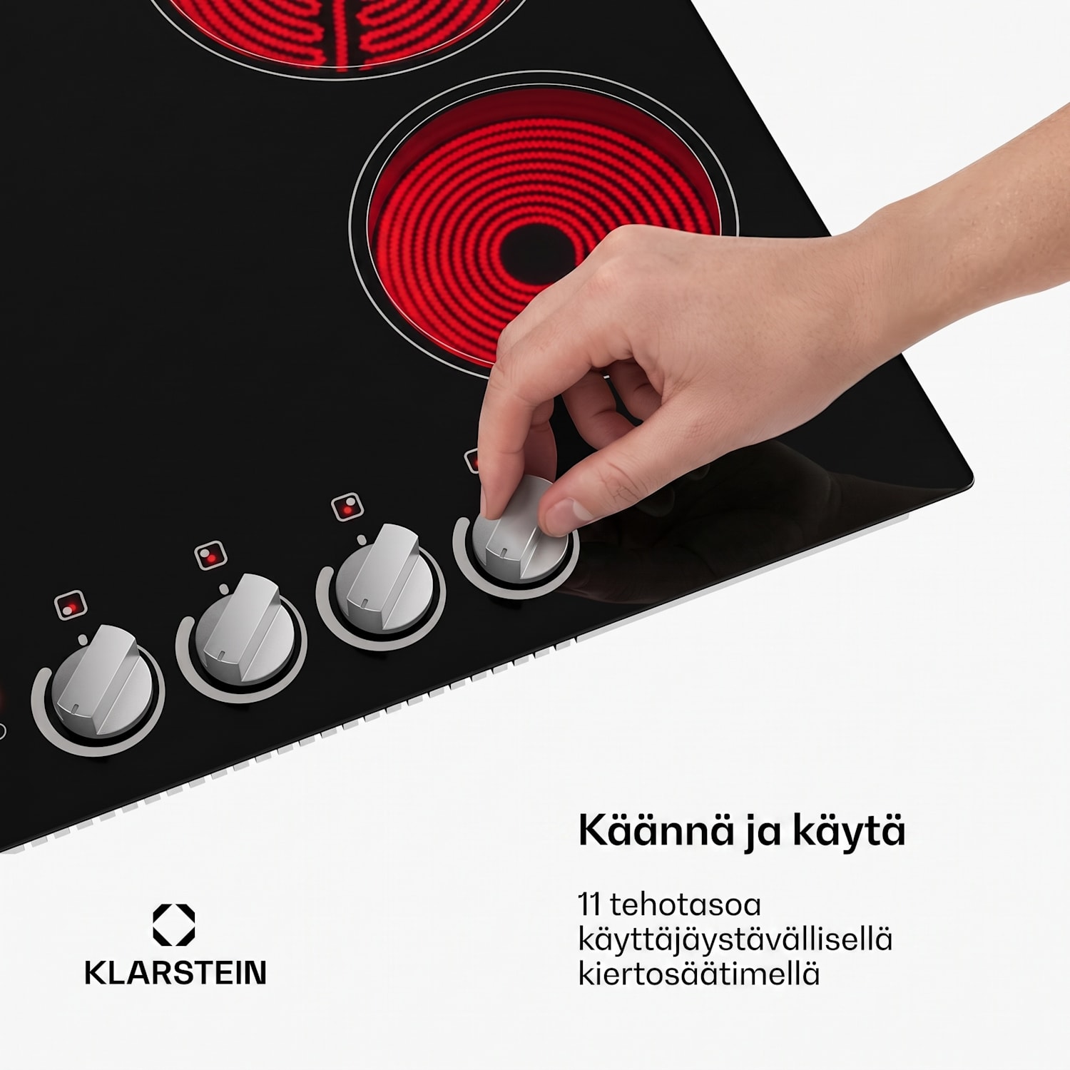 EasyCook lasikeramiikkaliesi | 4 keittoaluetta | 6000 W | 11 tehotasoa | 60 cm 60 cm | Yksittäiset vyöhykkeet