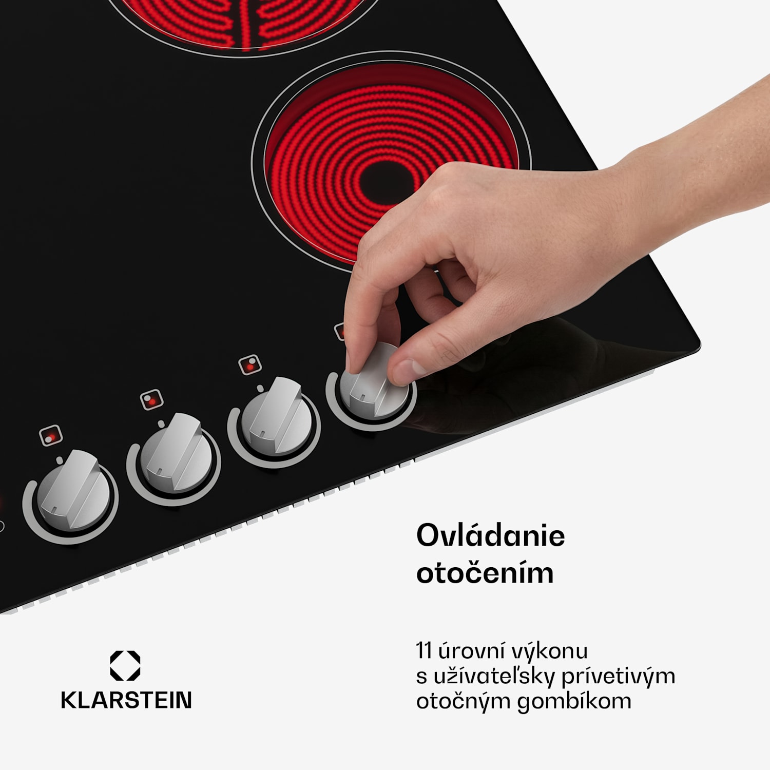 EasyCook sklokeramická varná doska | 4 varné zóny | 5800 W | 11 úrovní výkonu | 60 cm 60 cm | Jednotlivé zóny