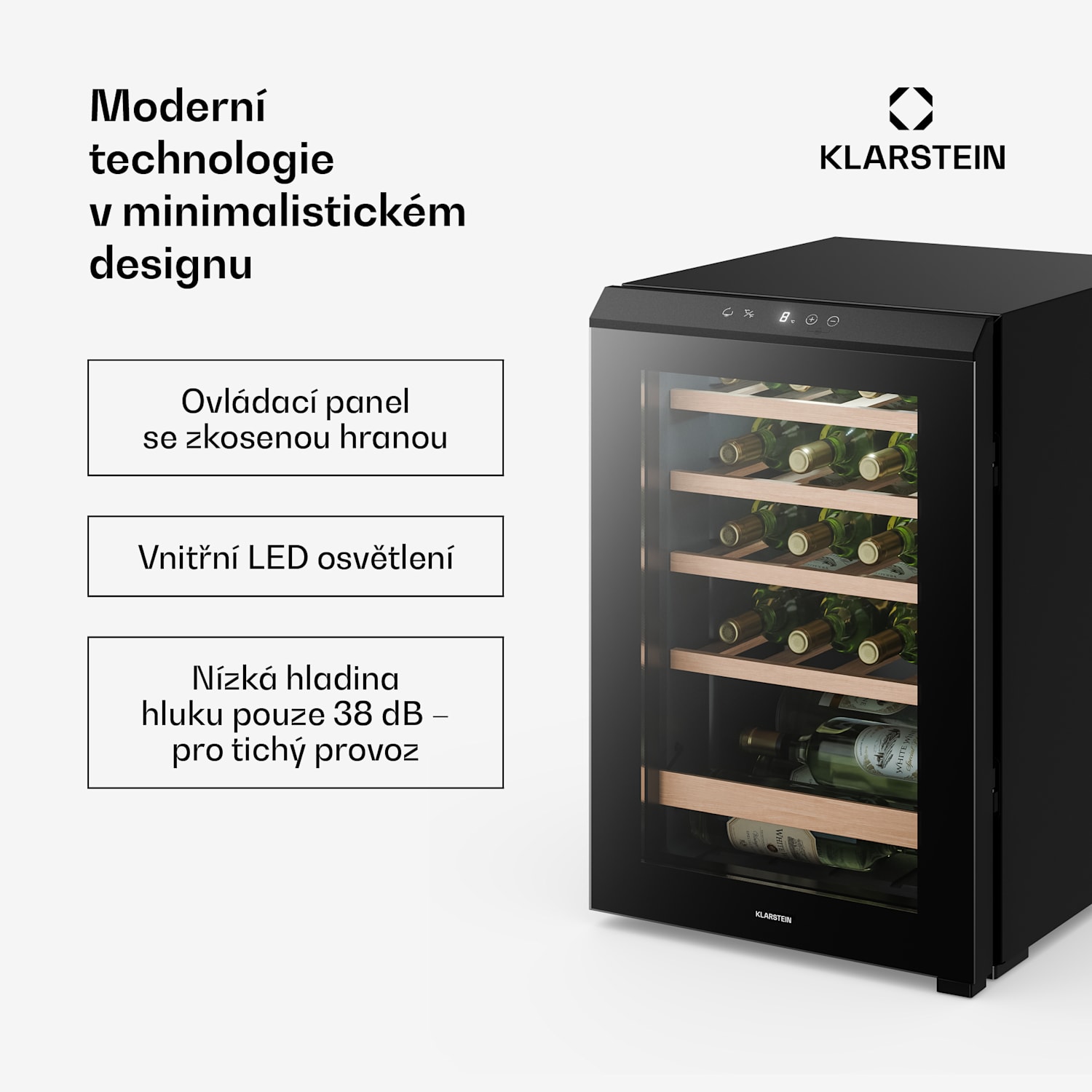 Bevora volně stojící chladnička na víno | 4 police | 62 litrů | 20 lahví | 43 cm 20 lahví