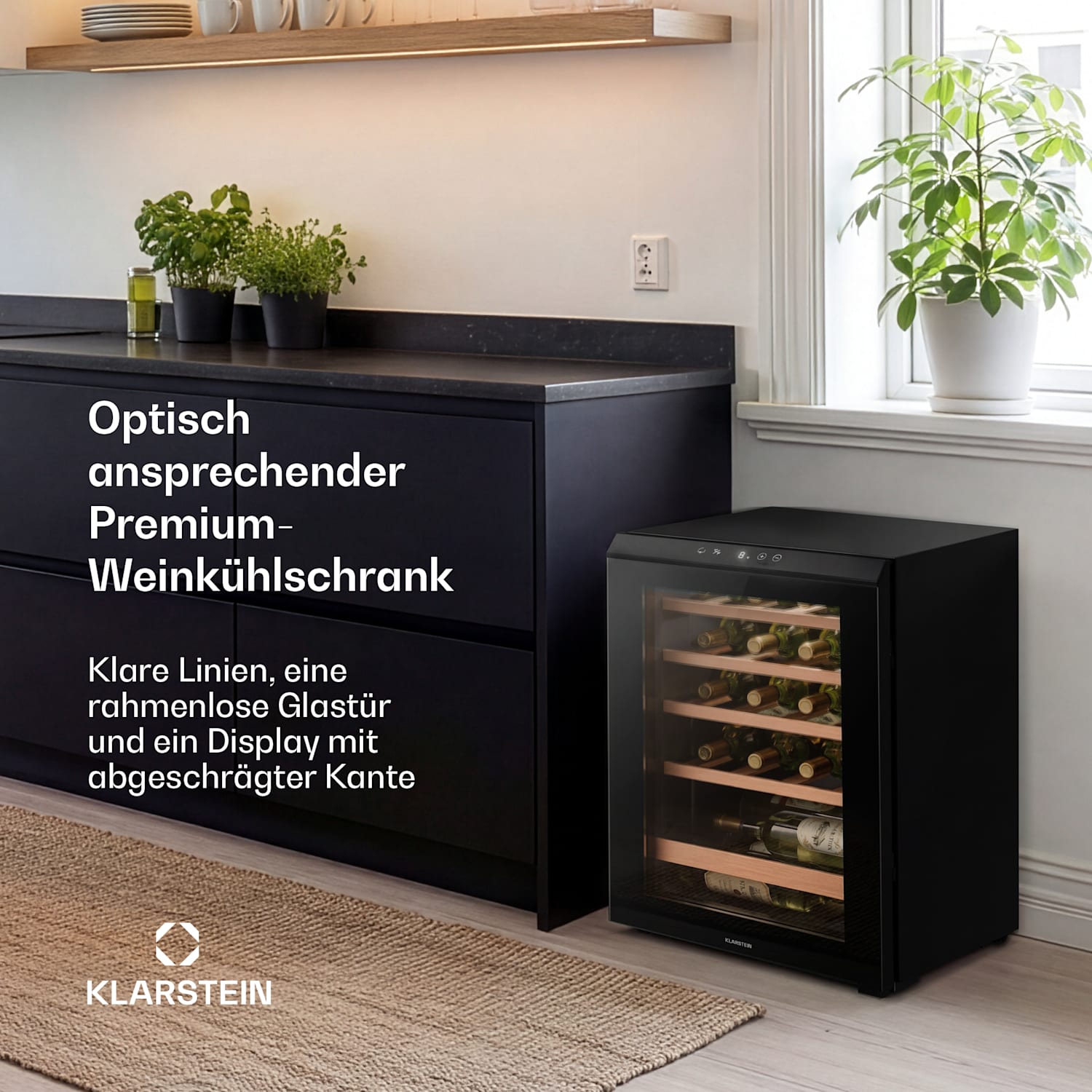 Bevora Weinkühlschrank freistehend | 4 Einschübe | 62 Liter | 20 Flaschen | 43 cm 20 Flaschen