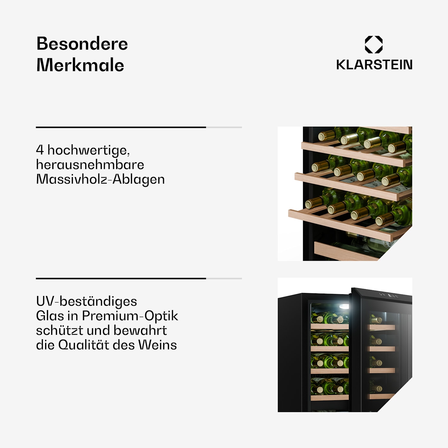 Bevora Weinkühlschrank freistehend | 4 Einschübe | 62 Liter | 20 Flaschen | 43 cm 20 Flaschen