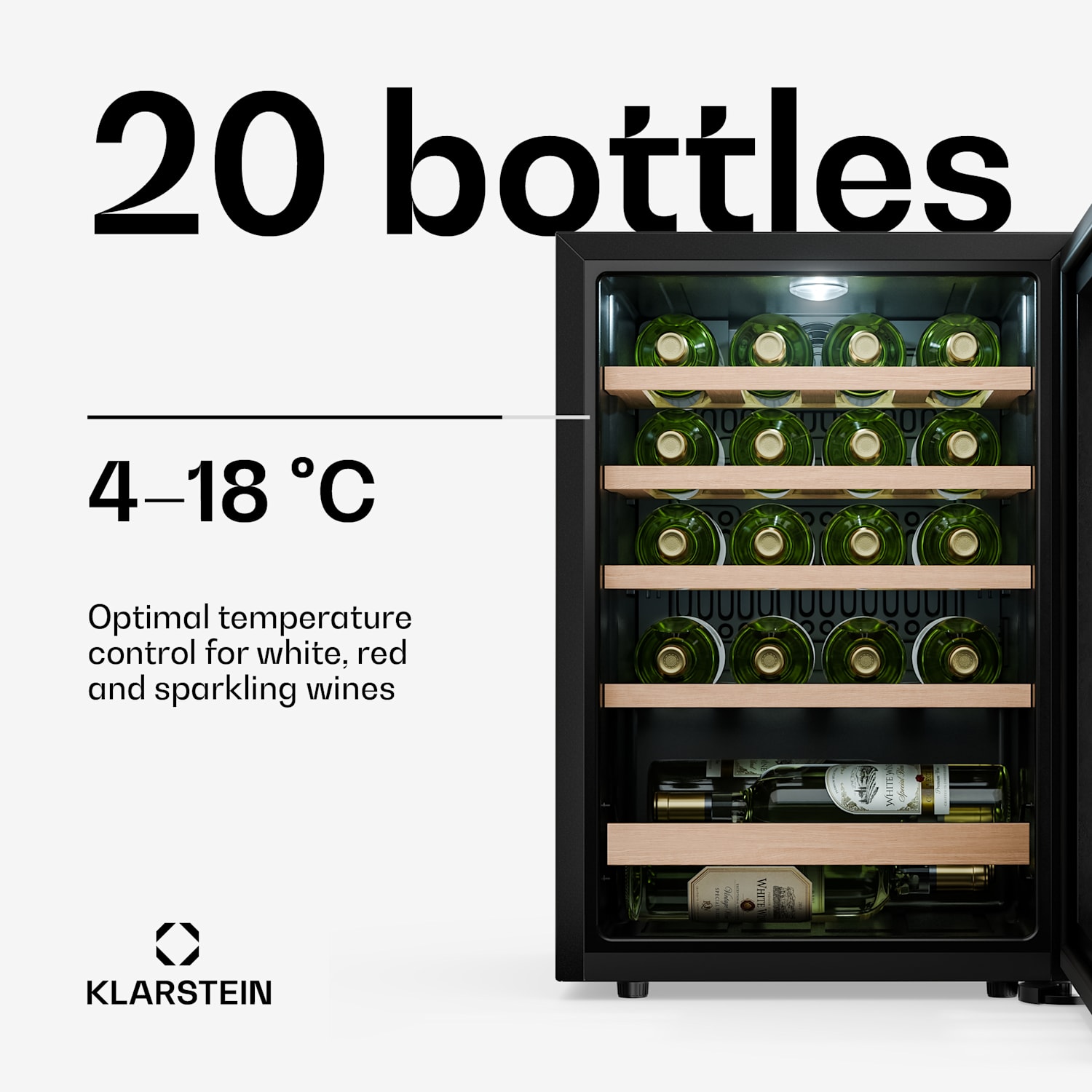Bevora freestanding wine cooler | 4 drawers | 62 litres | 20 bottles | 43 cm 20 bottles