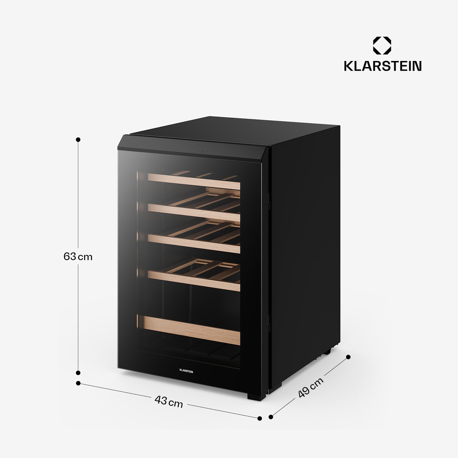 Bevora Weinkühlschrank freistehend | 4 Einschübe | 62 Liter | 20 Flaschen | 43 cm 20 Flaschen