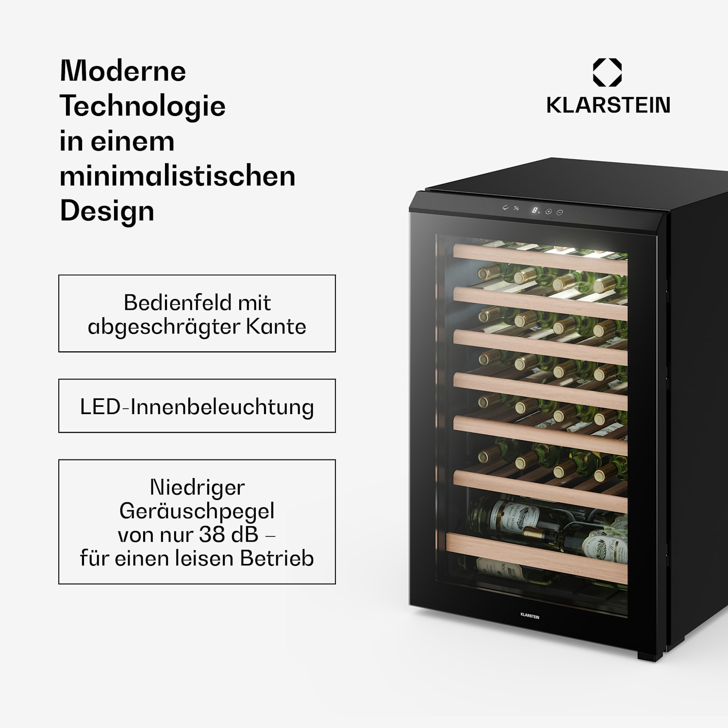 Bevora Weinkühlschrank freistehend | 6 Einschübe | 128 Liter | 48 Flaschen | 54 cm 48 Flaschen