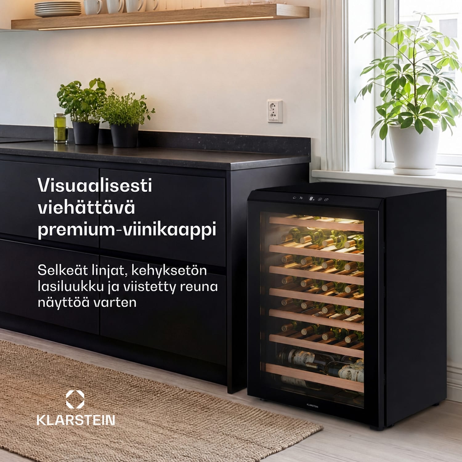 Bevora vapaasti seisova viinikaappi | 6 laatikkoa | 128 litraa | 48 pulloa | 54 cm 48 pulloa