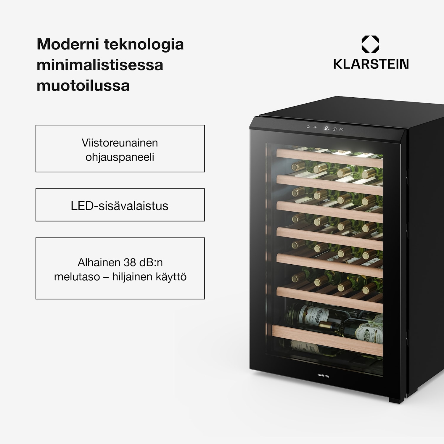 Bevora vapaasti seisova viinikaappi | 6 laatikkoa | 128 litraa | 48 pulloa | 54 cm 48 pulloa