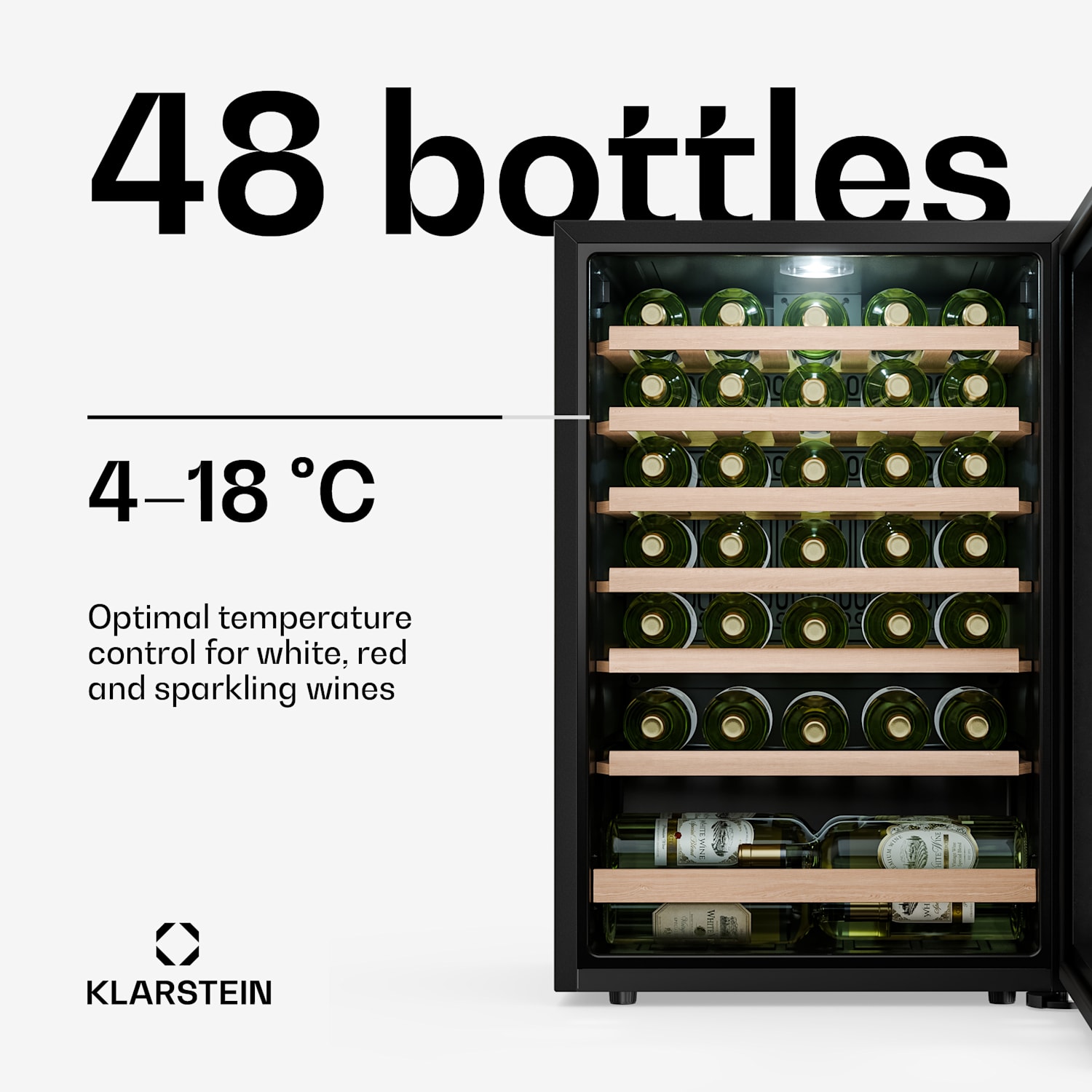Bevora freestanding wine cooler | 6 drawers | 128 litres | 48 bottles | 54 cm 48 bottles