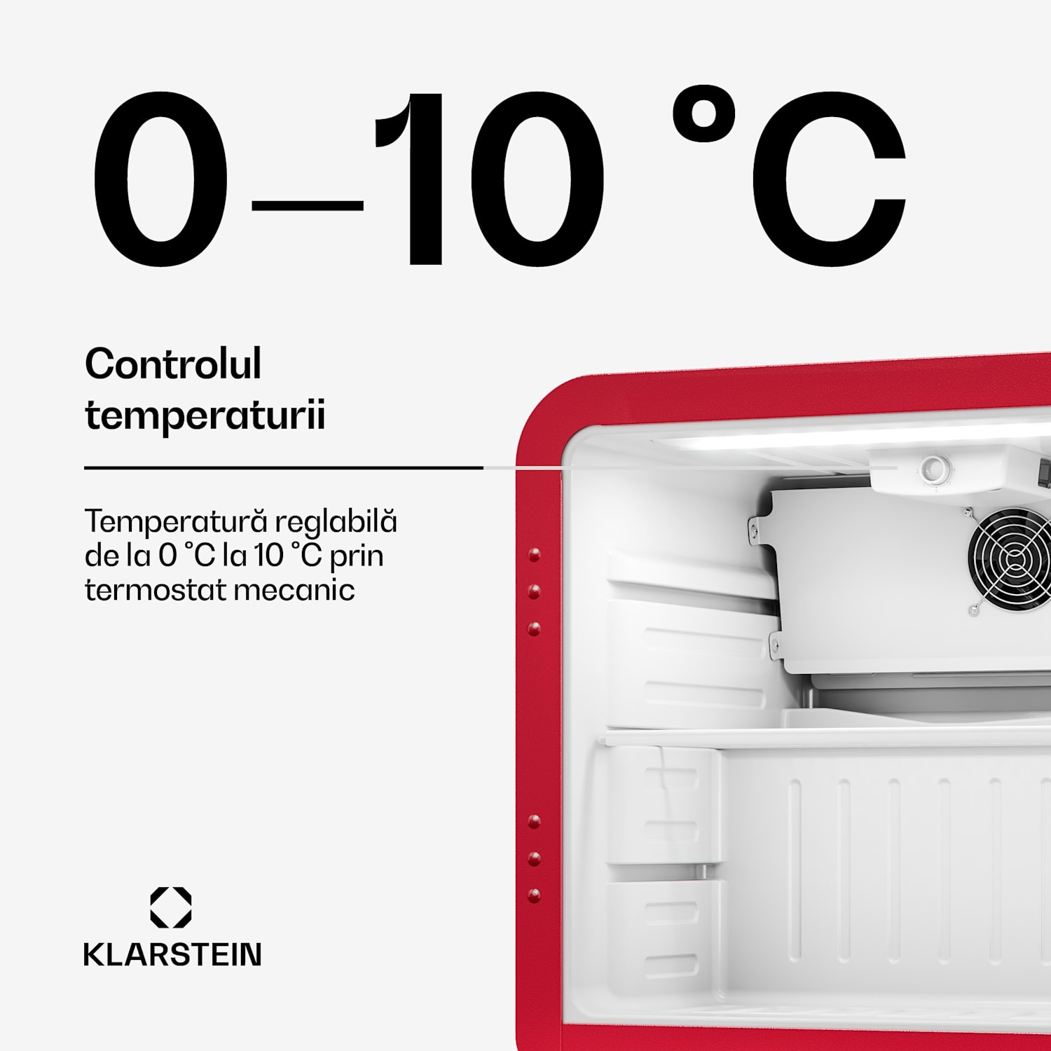 Răcitor de băuturi Audrey Evo | 39 x 38 cm | LED iluminat interior | 75 W | 42 dB 46 L | Roșu