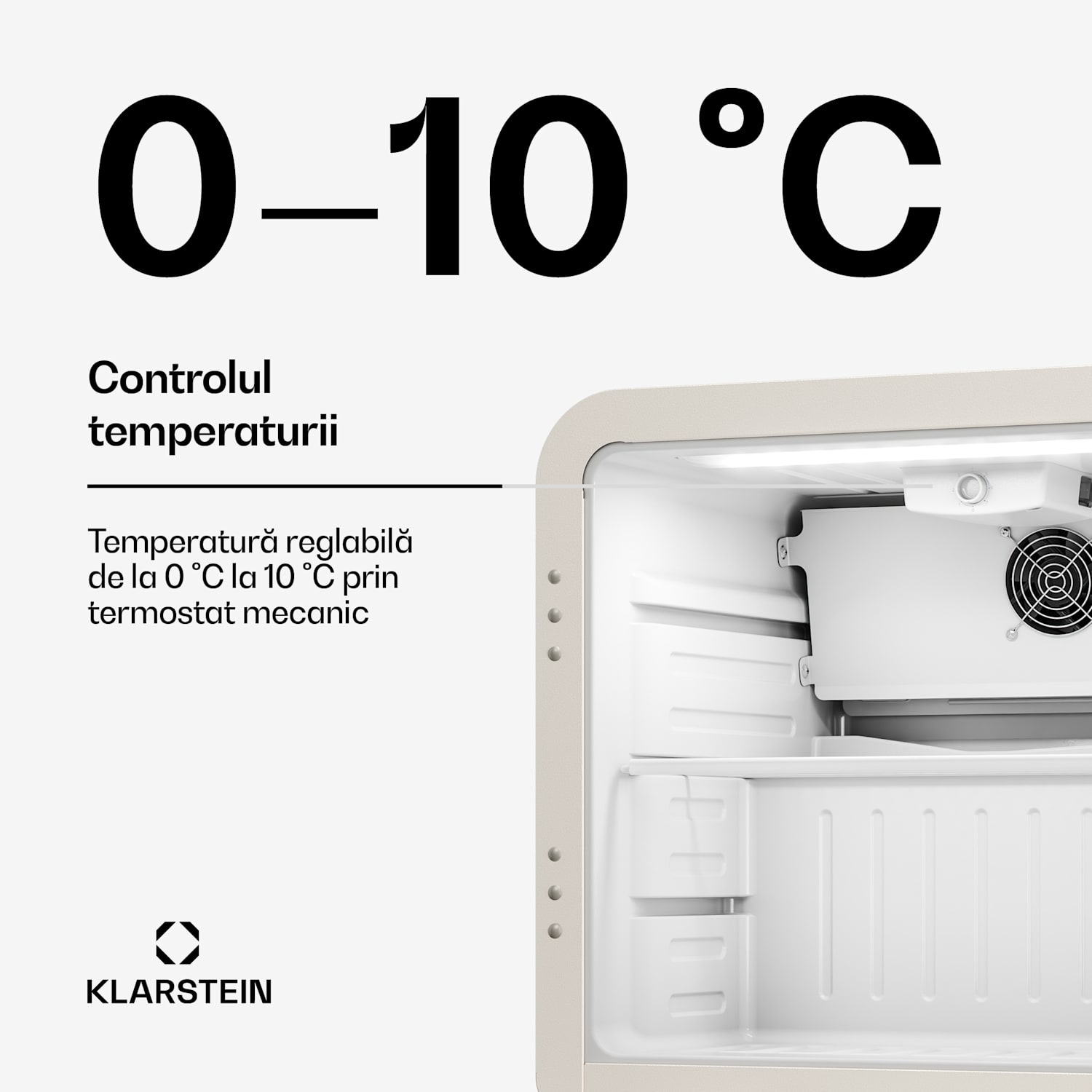 Răcitor de băuturi Audrey Evo | 39 x 38 cm | LED iluminat interior | 75 W | 42 dB 46 L | Crem