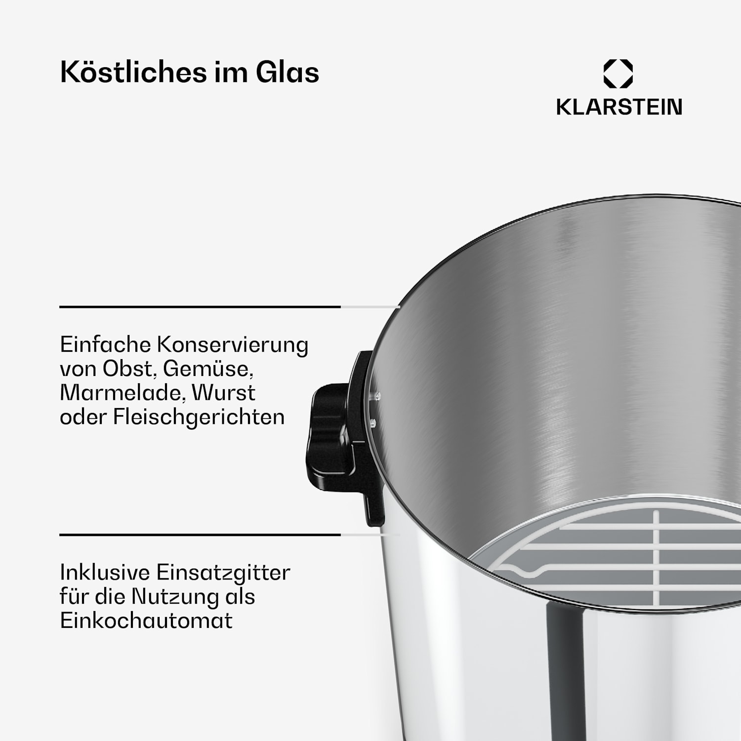 Biggie - Pentola per conserve e vin brulé | 25 litri | 30-110 °C | 1800 W | Acciaio inox 25 L | Meccanico | Argento