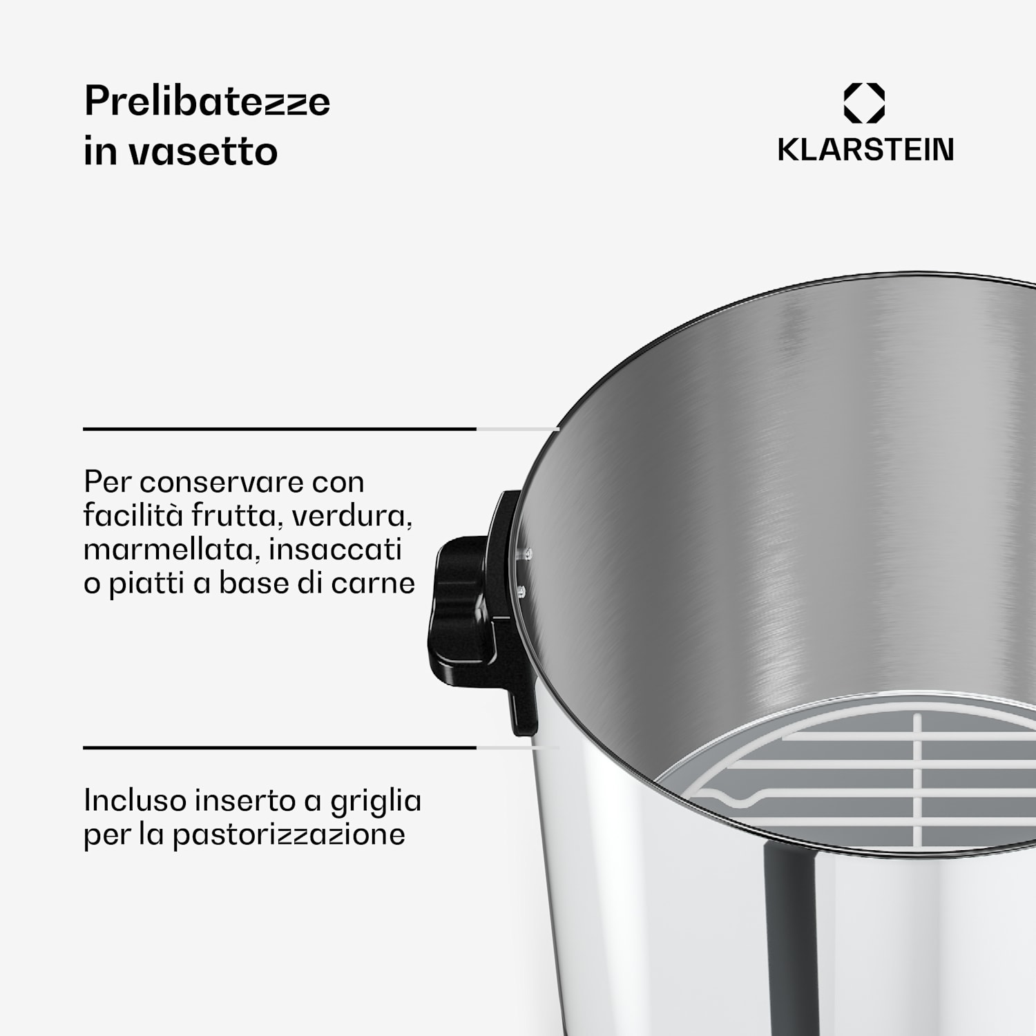 Biggie - Pentola per conserve e vin brulé | 25 litri | 30-110 °C | 1800 W | Acciaio inox 25 L | Meccanico | Argento