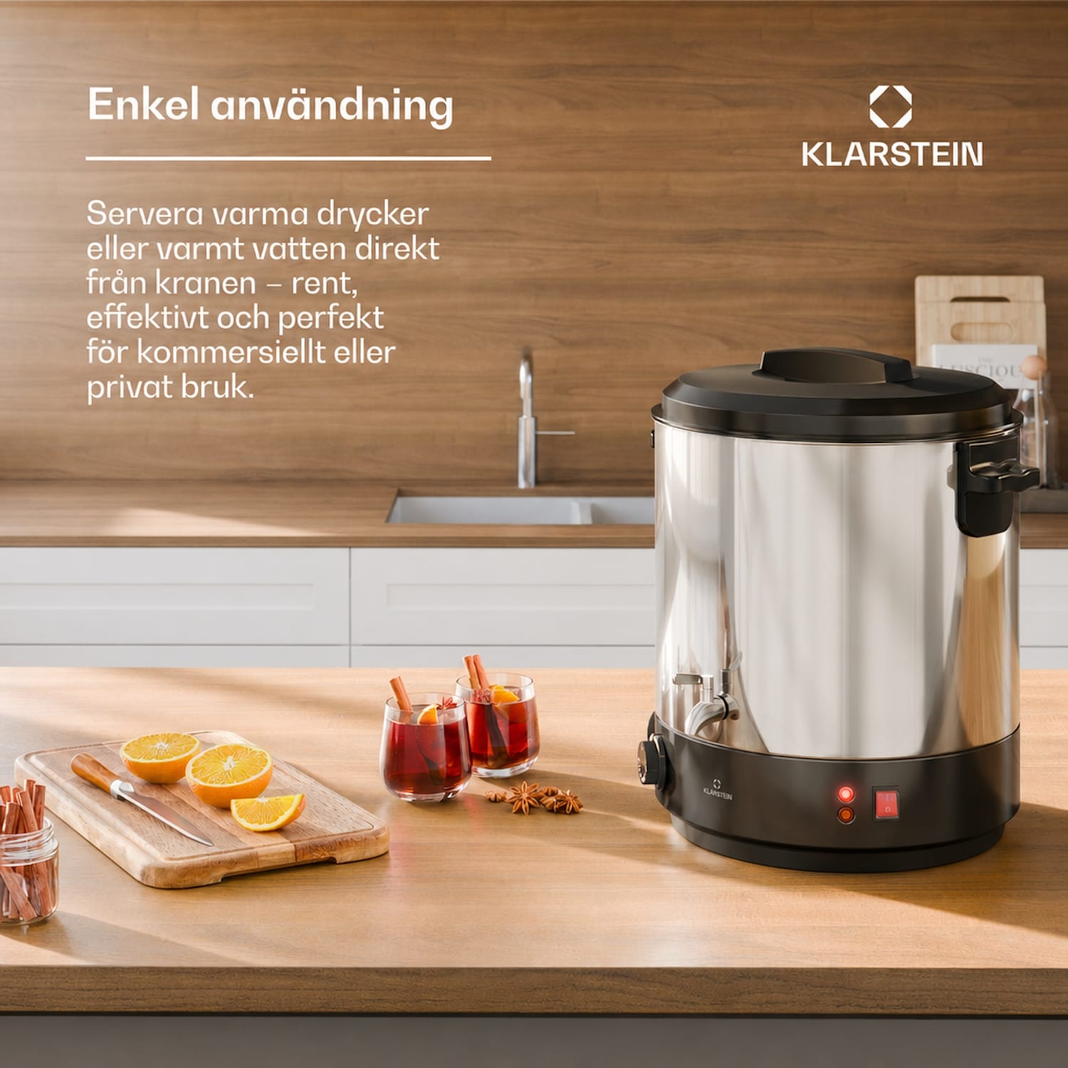 Biggie konserverings- och glöggautomat | 25 liter | 30-110 °C | 1800 W | Rostfritt stål 25 L | Mekaniker | Silver