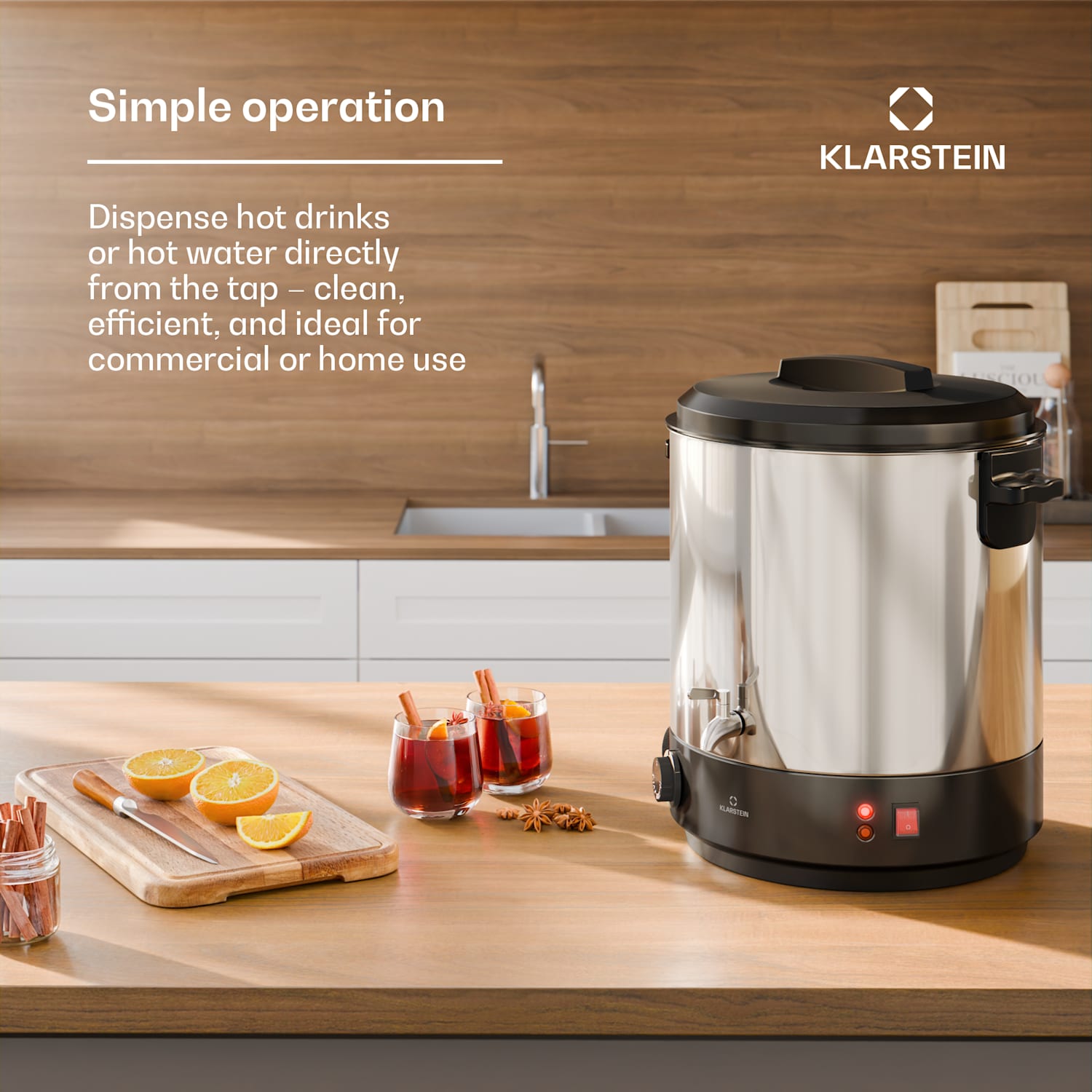 Máquina para conservas e vinho quente Biggie | 25 litros | 30-110 °C | 1800 W | aço inoxidável 25 L | Mecânico | Prateado