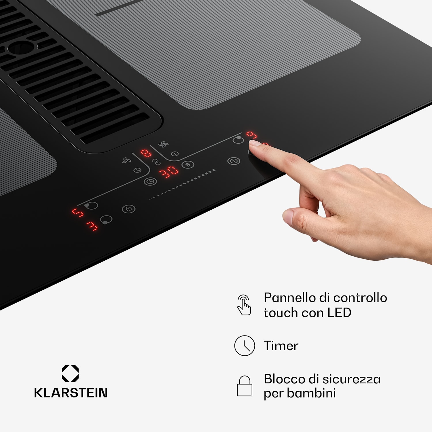 Full House - Piano cottura a induzione con cappa aspirante | 4 zone di cottura | 7335 W | 530 m³/ora | 60 cm 