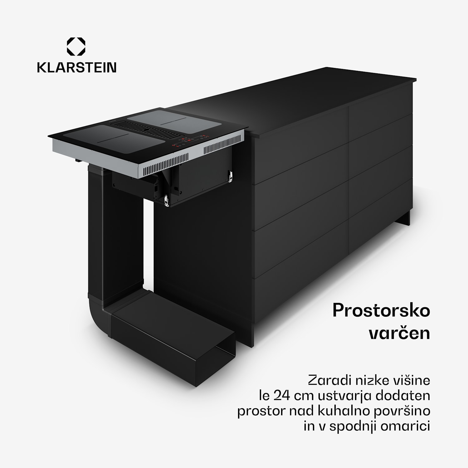 Indukcijska kuhalna plošča Full House z napo | 4 kuhalne cone | 7335 W | 530 m³/h | 60 cm 