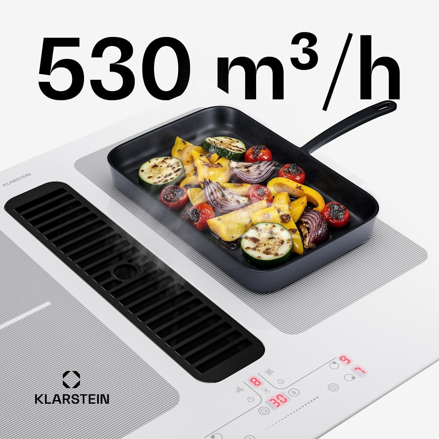 Full House Induktionskochfeld mit Dunstabzug | 4 Kochzonen | 7335 W | 530 m³/h | 60 cm 