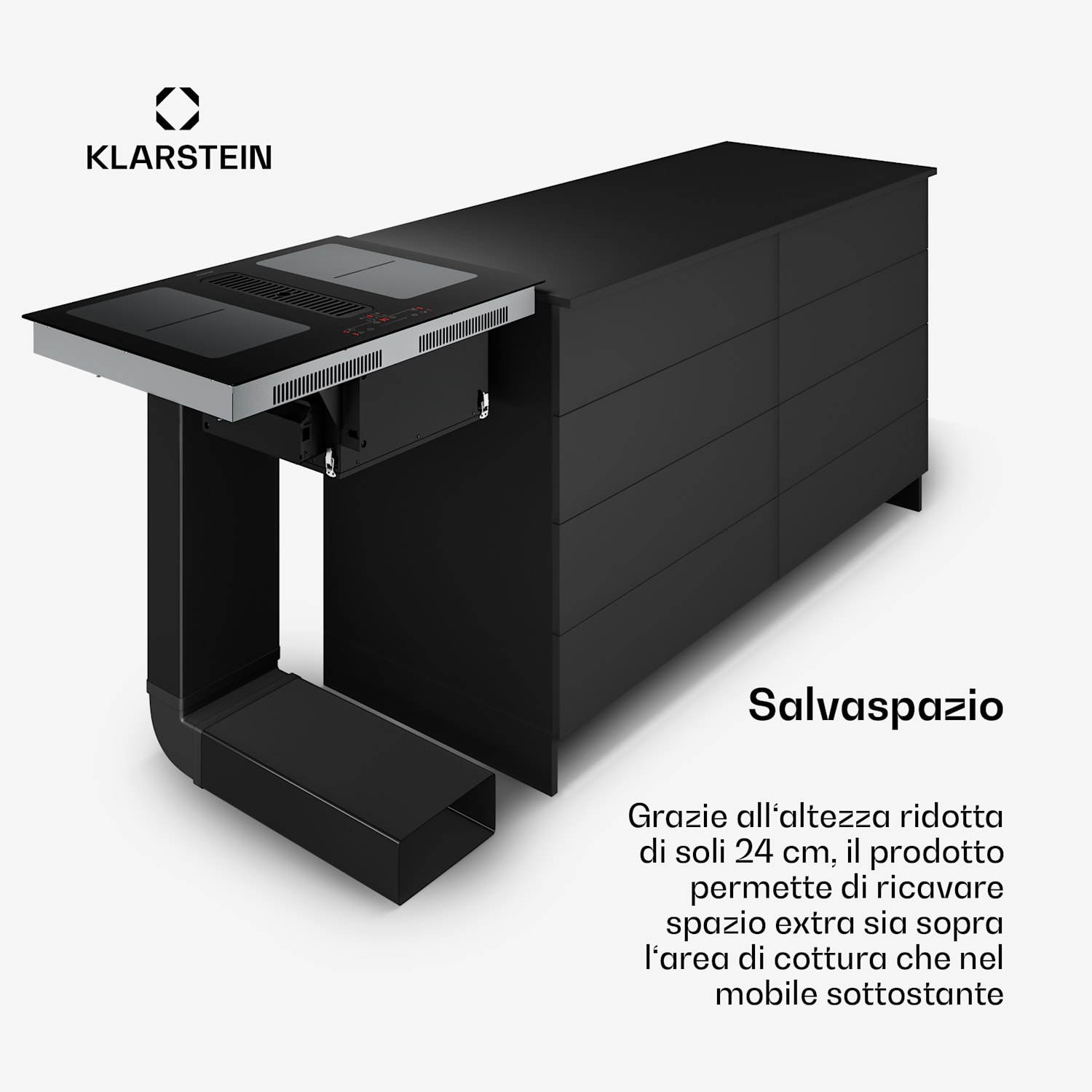 Full House - Piano cottura a induzione con cappa aspirante | 4 zone di cottura | 7335 W | 530 m³/ora | 70 cm 