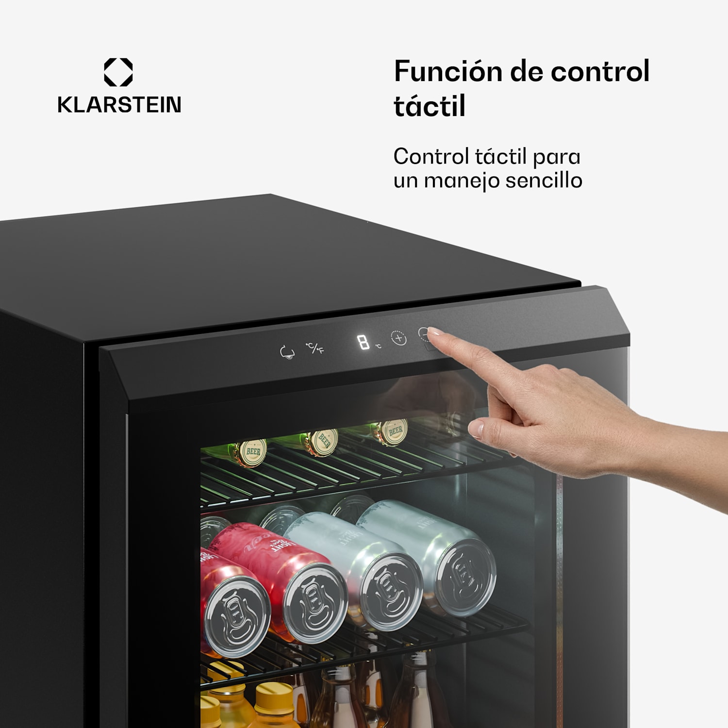 Frigorífico para bebidas Bevora | 51,5 x 48 cm | Iluminación interior LED | Negro 46 L