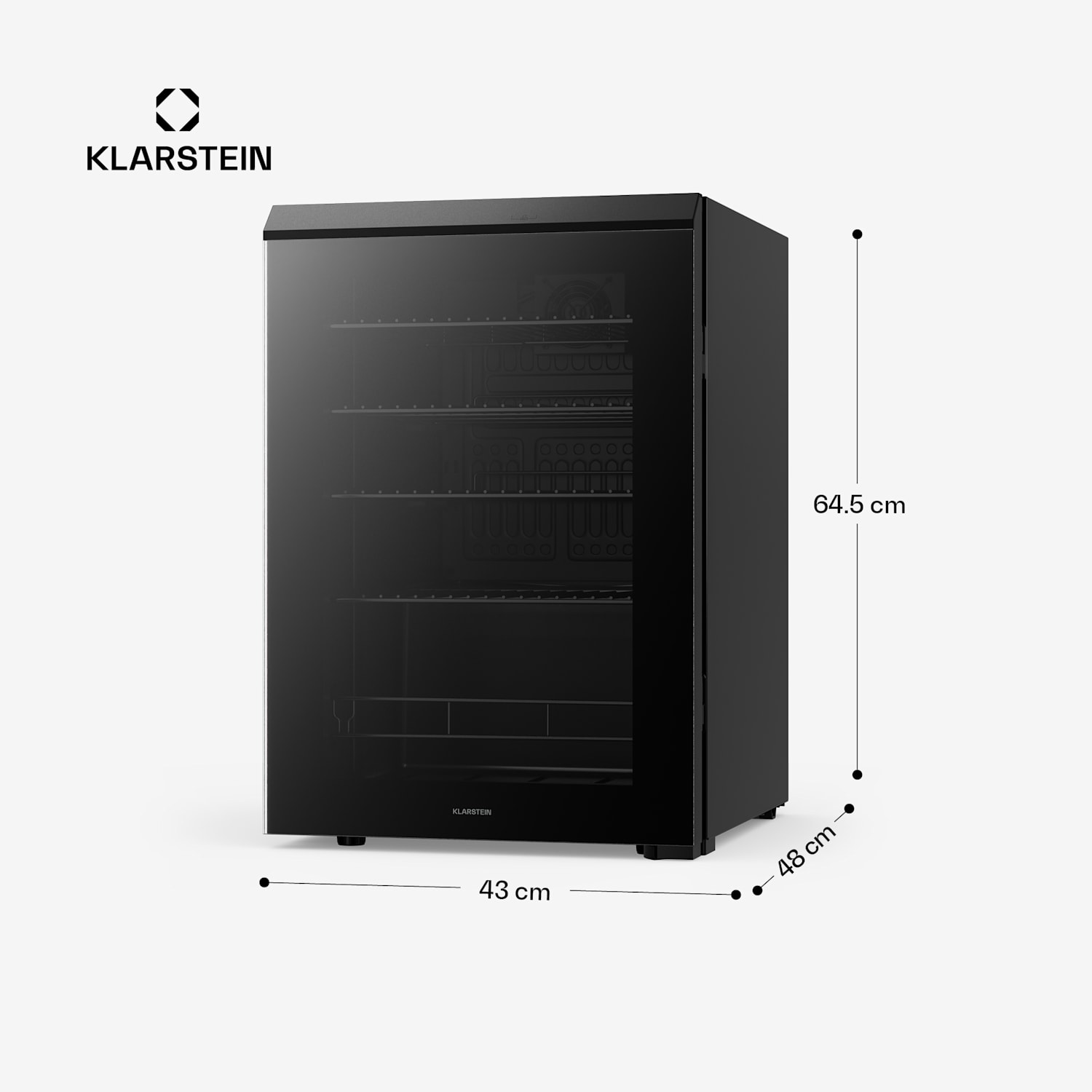 Bevora Getränkekühlschrank | 64,5 x 48 cm | LED-Innenbeleuchtung | Schwarz 62 Ltr