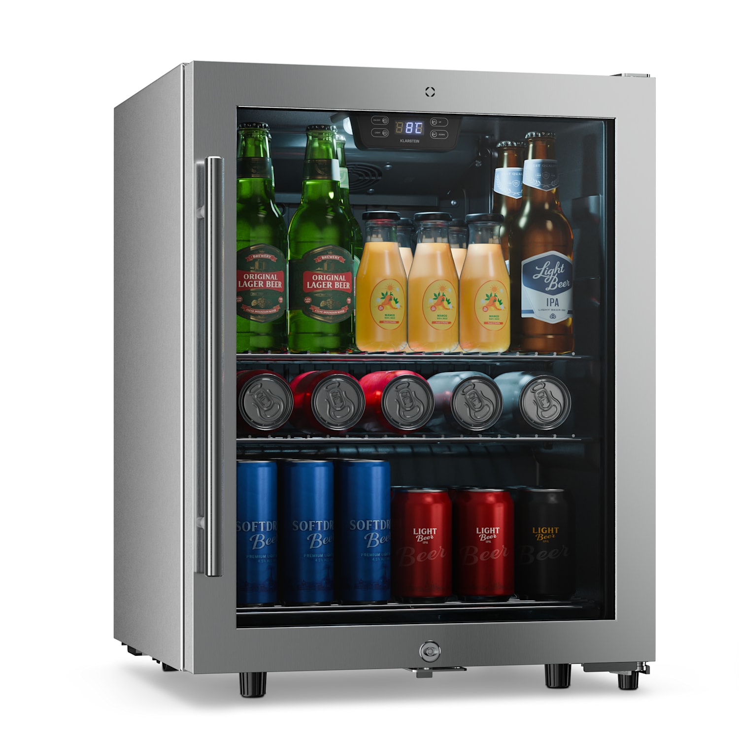 Frigider pentru băuturi LuxeChill | 64 × 48 cm | Iluminare interioară LED | Negru 