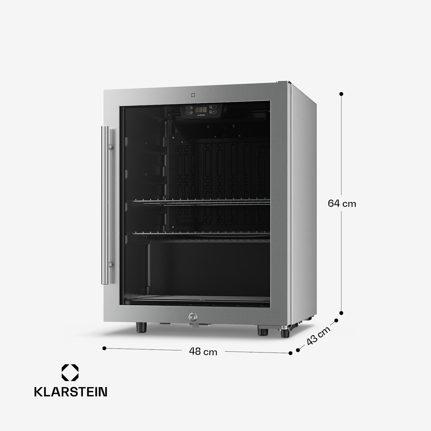 Frigider pentru băuturi LuxeChill | 64 × 48 cm | Iluminare interioară LED | Negru 
