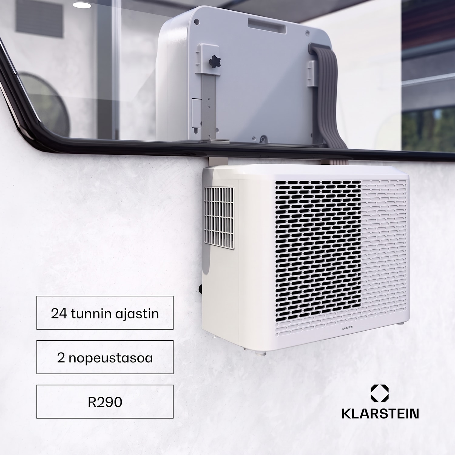 Chillavan mobiililaitteinen ilmastointilaite asuntovaunuille | 5000 BTU | 33 cm | 12,2 m² | Energiatehokkuusluokka A 