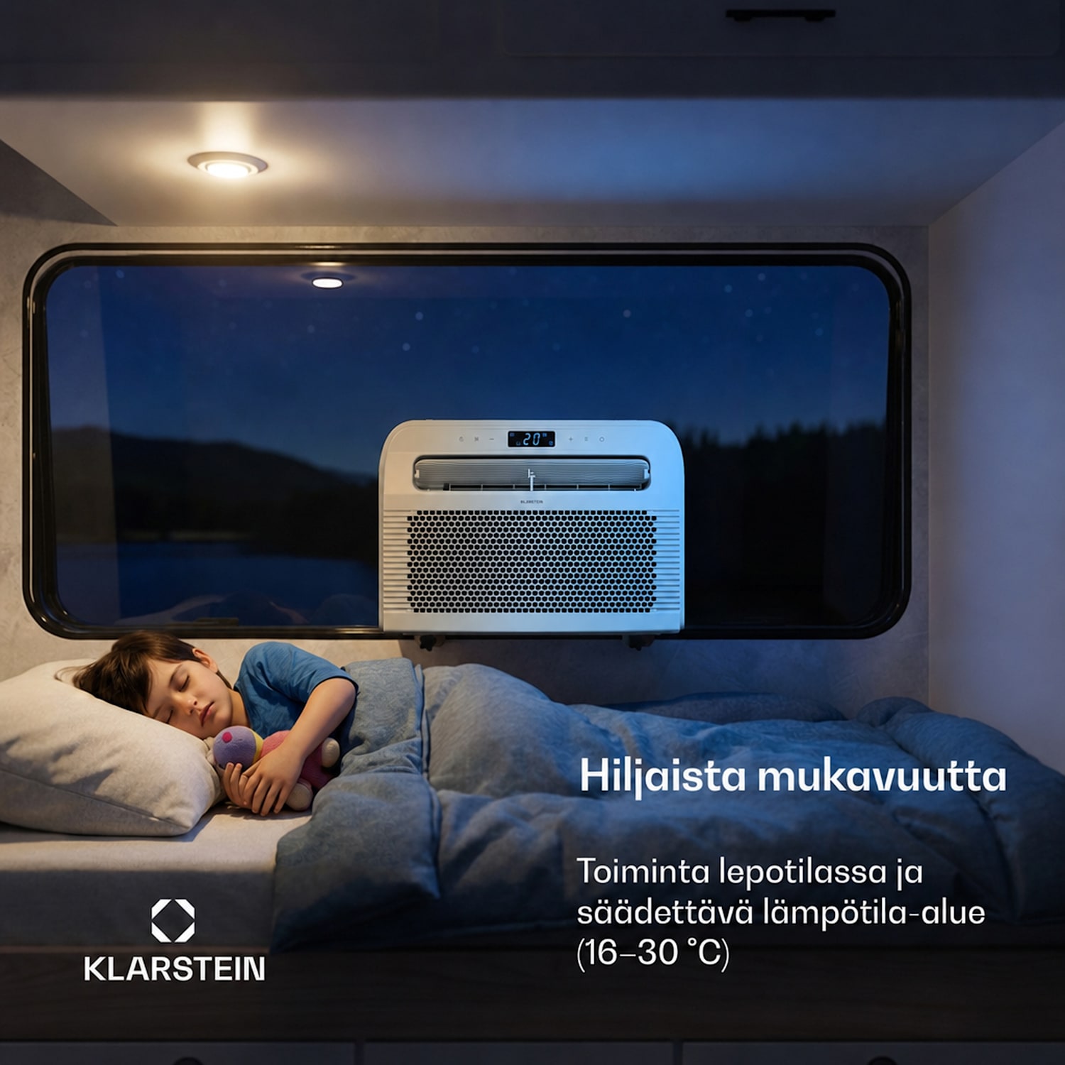 Chillavan mobiililaitteinen ilmastointilaite asuntovaunuille | 5000 BTU | 33 cm | 12,2 m² | Energiatehokkuusluokka A 