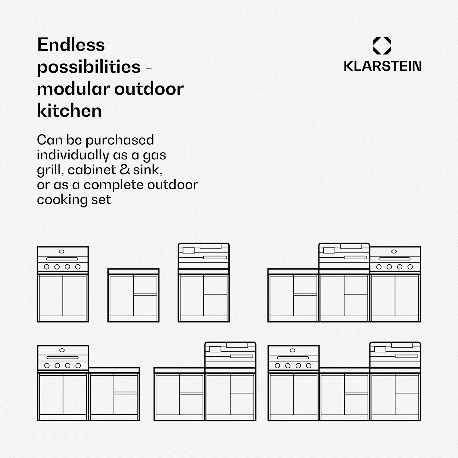 WaldChef onderkast voor spoelbak | RVS-spoelbak | Weerbestendig | 90 x 135 cm 