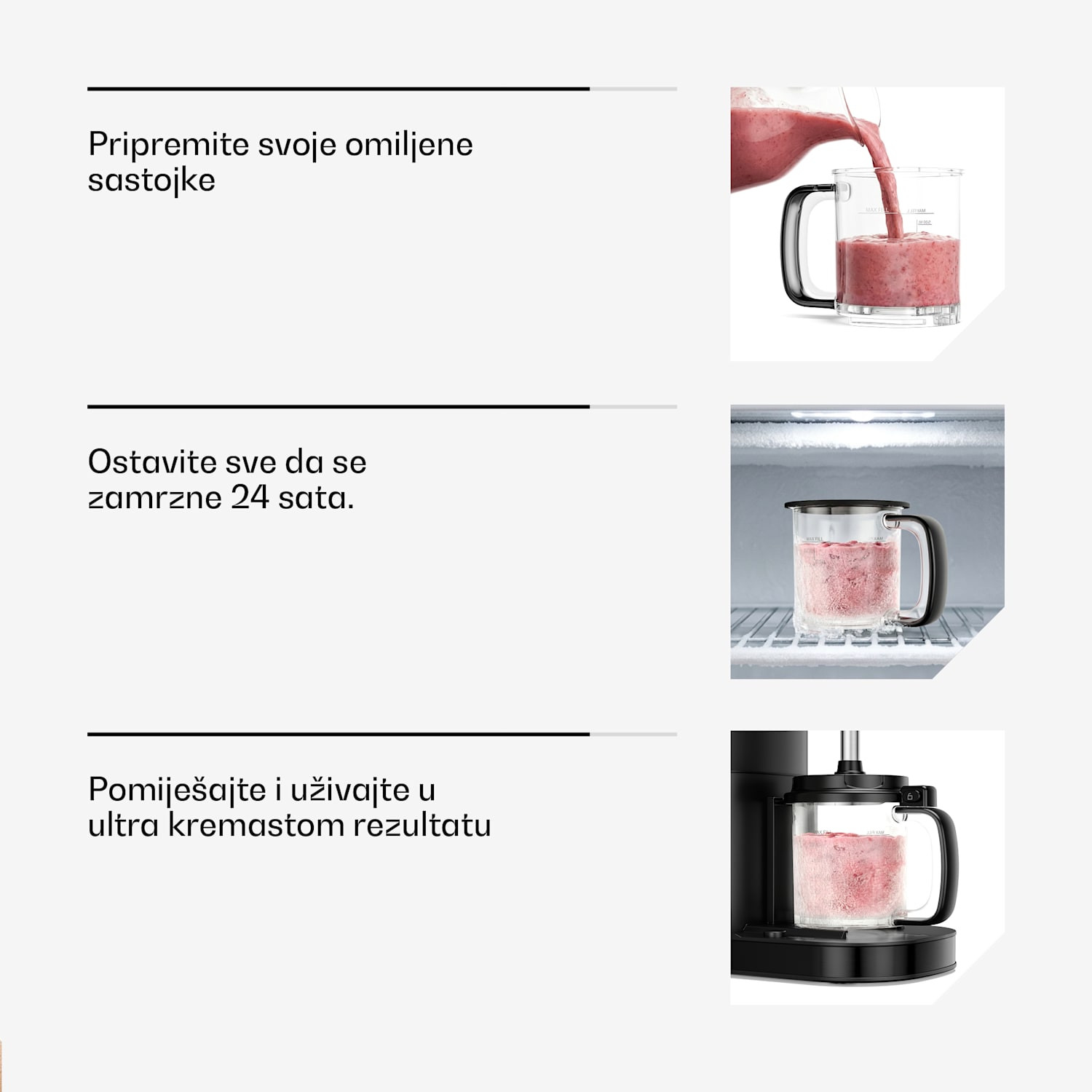 Velaire aparat za sladoled bez kompresora | 1,8 l | 500 W | 10 programa | upravljanje na dodir Crna