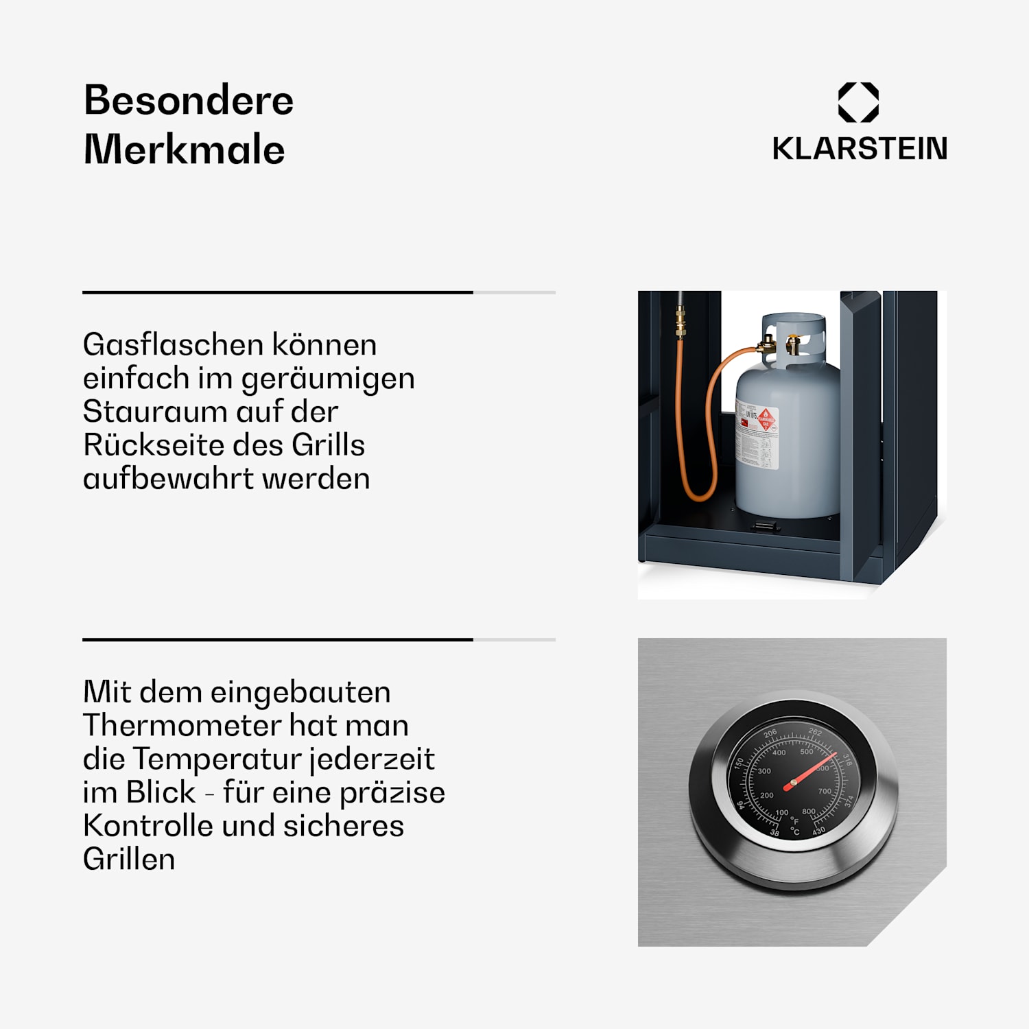 WaldChef Gasgrill | 4 Brenner | 50 mbar | 12800 W | Gusseisen-Rost | Edelstahl 