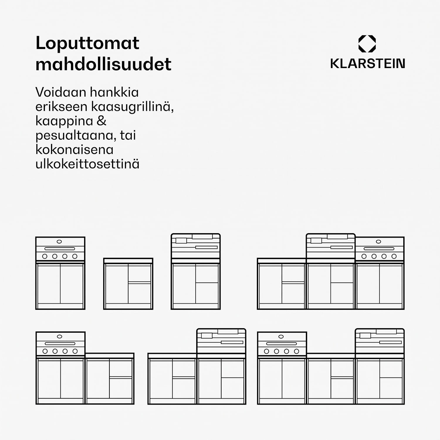 WaldChef ulkokeittiö | Kaasugrilli | 4 poltinta | 30 mbar | 12800 W | Valurautaritilä | Ruostumaton teräs Kaasugrilli 30mbar