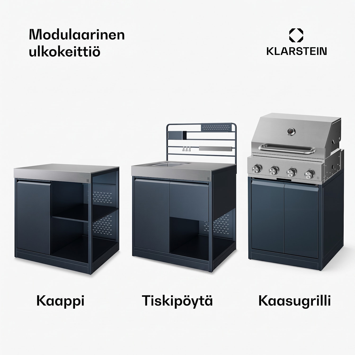 WaldChef ulkokeittiö | Kaasugrilli | 4 poltinta | 30 mbar | 12800 W | Valurautaritilä | Ruostumaton teräs Kaasugrilli 30mbar
