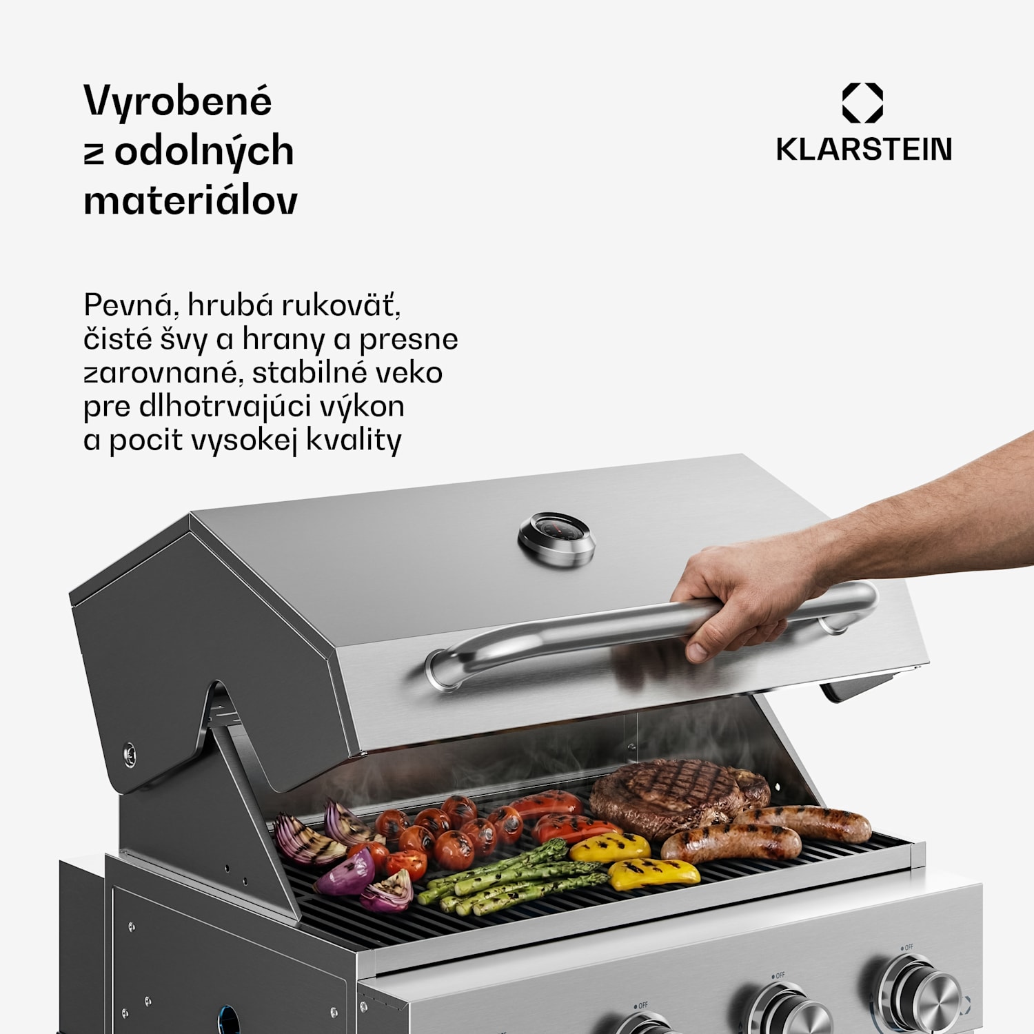 WaldChef plynový gril | 4 horáky | 30 mbar | 12800 W | Liatinový rošt | Nehrdzavejúca oceľ 