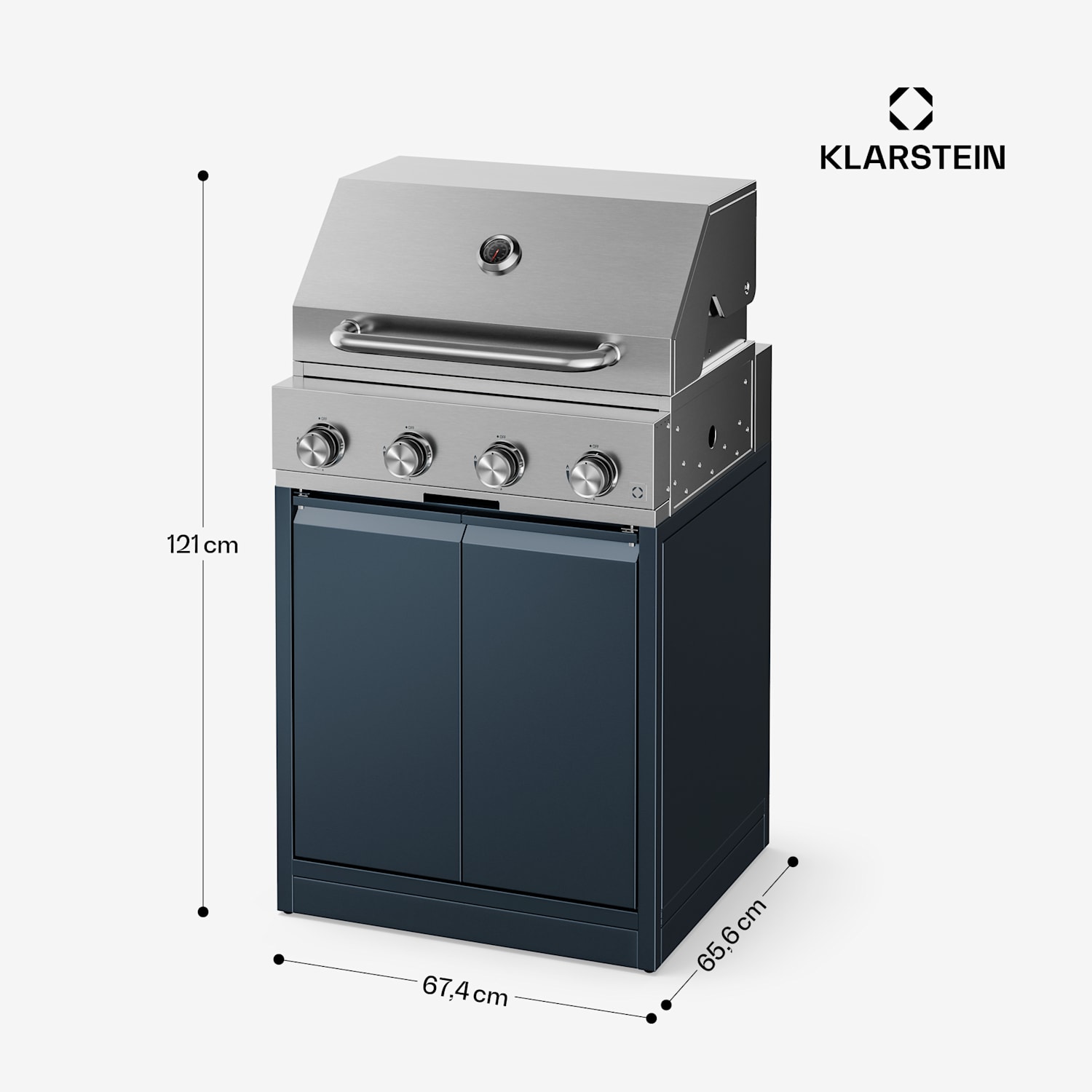 WaldChef газов грил | 4 горелки | 30 mbar | 12800 W | чугунена скара | неръждаема стомана 