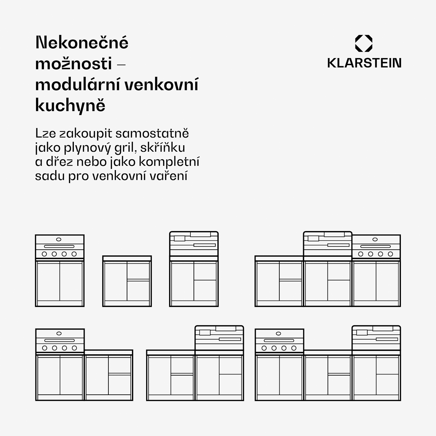 WaldChef úložná skříňka | Pracovní deska z nerezavějící oceli | Odolná vůči povětrnostním vlivům | 90 x 90 cm 