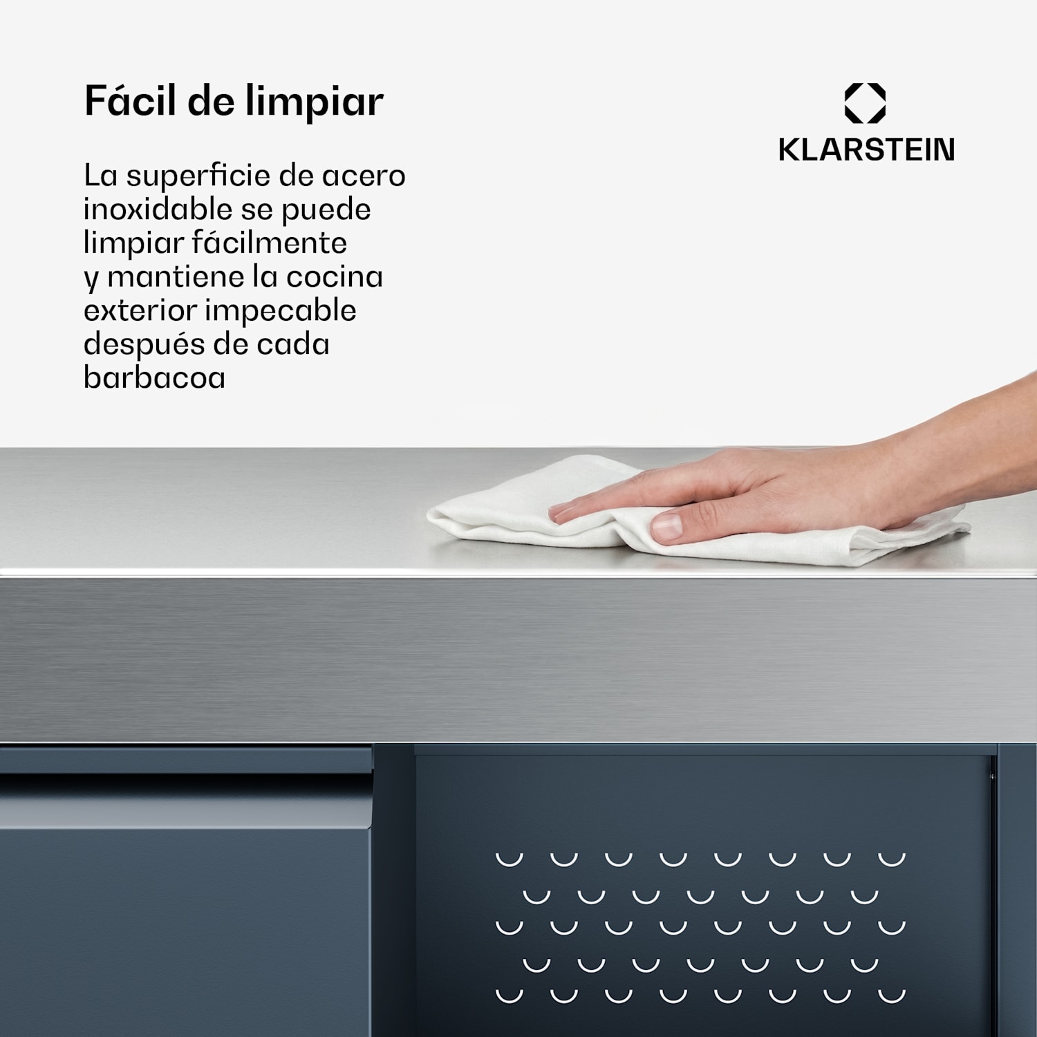 Armario de almacenamiento WaldChef | Encimera de acero inoxidable | Resistente a la intemperie | 90 x 90 cm 