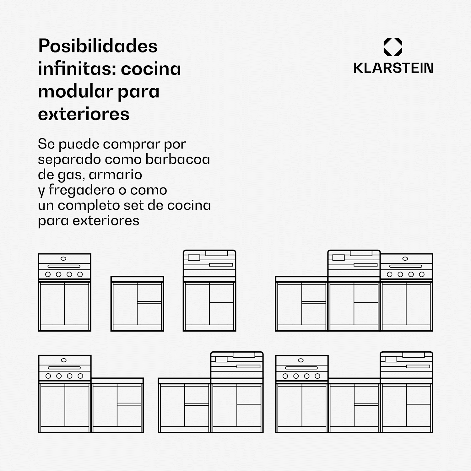 Armario de almacenamiento WaldChef | Encimera de acero inoxidable | Resistente a la intemperie | 90 x 90 cm 