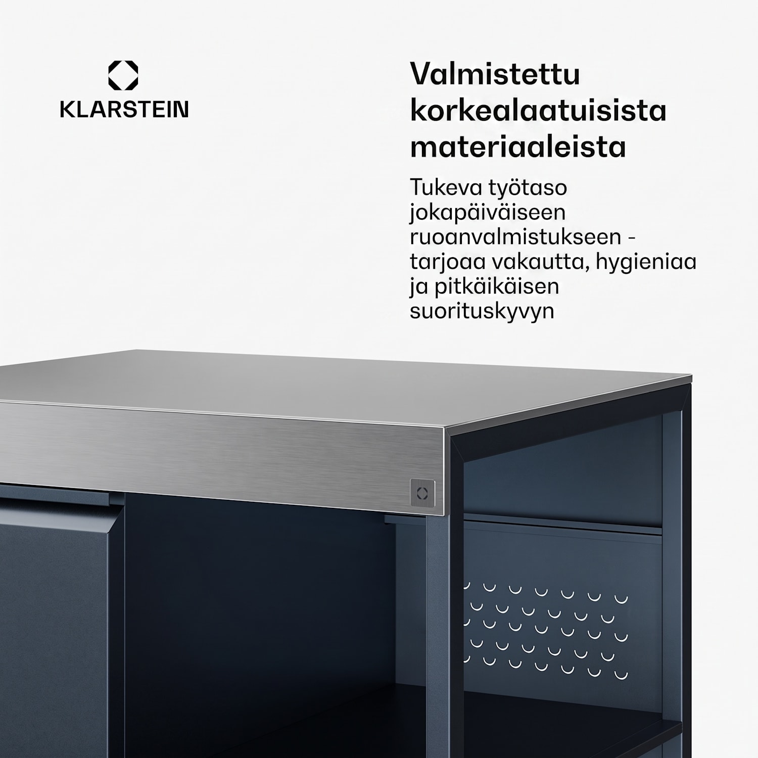 WaldChef ulkokeittiö | keittiökaappi | ruostumaton teräs työtaso | säänkestävä | 90 x 90 cm Keittiön kaappi