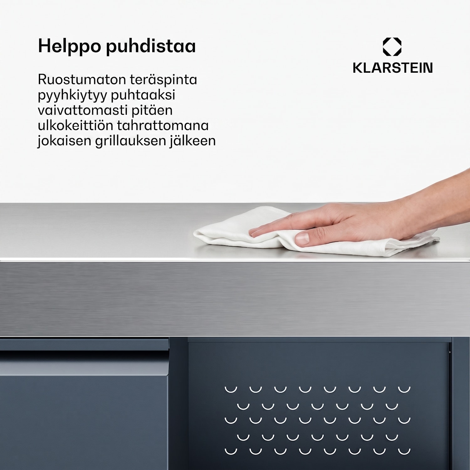 WaldChef ulkokeittiö | keittiökaappi | ruostumaton teräs työtaso | säänkestävä | 90 x 90 cm Keittiön kaappi