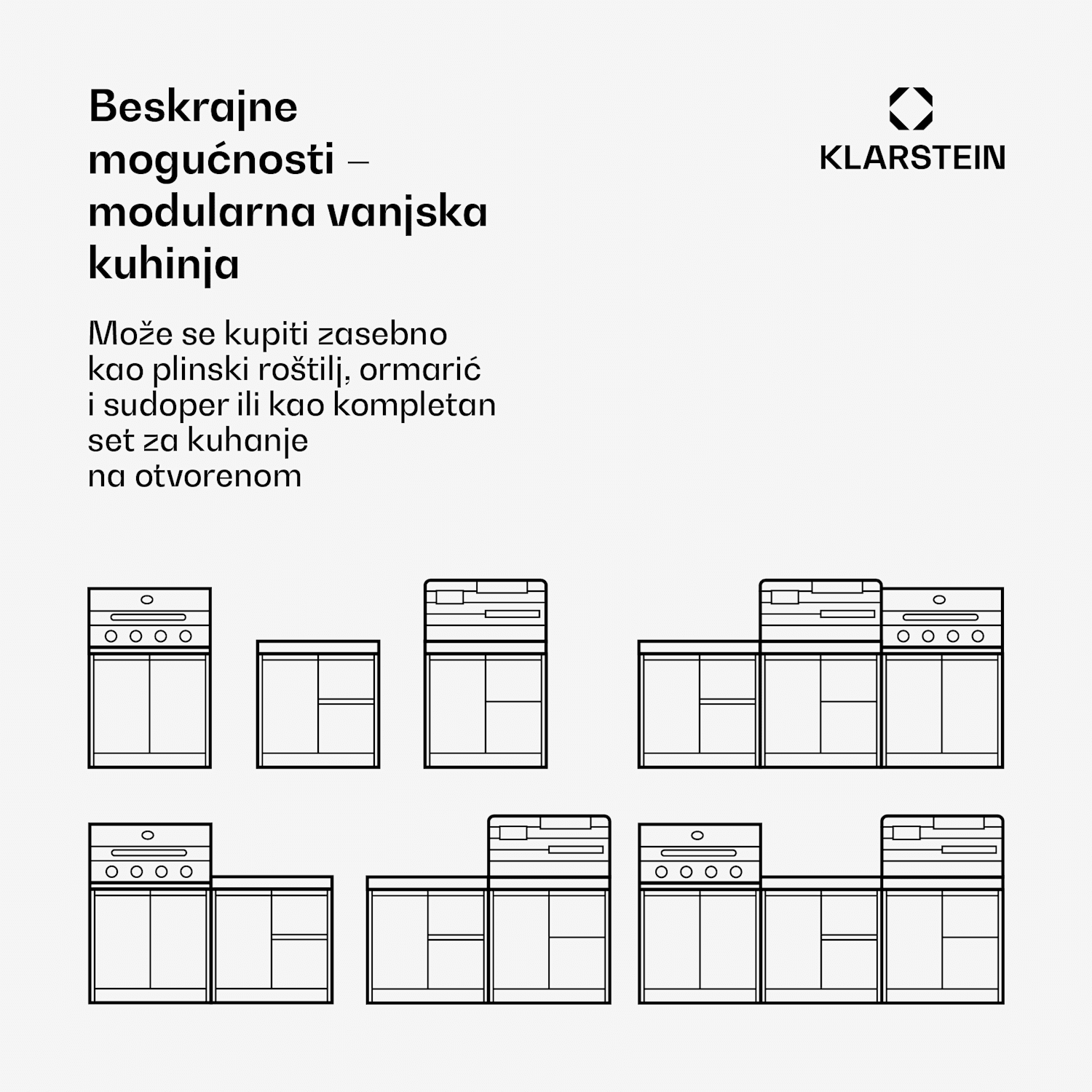 WaldChef ormarić za pohranu | Radna ploča od nehrđajućeg čelika | Otporan na vremenske uvjete | 90 x 90 cm 