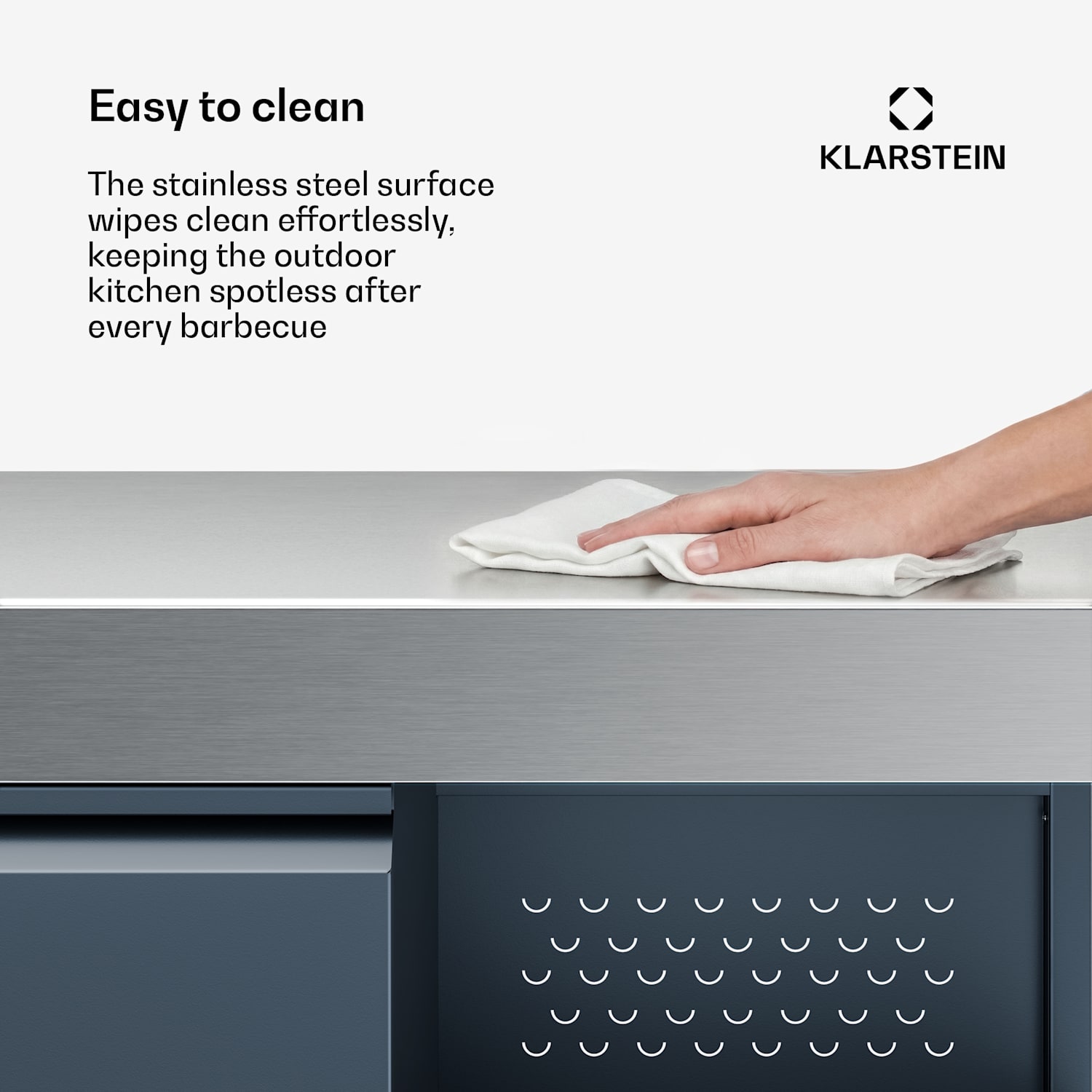 WaldChef storage cabinet | stainless steel worktop | weatherproof | 90 x 90 cm 