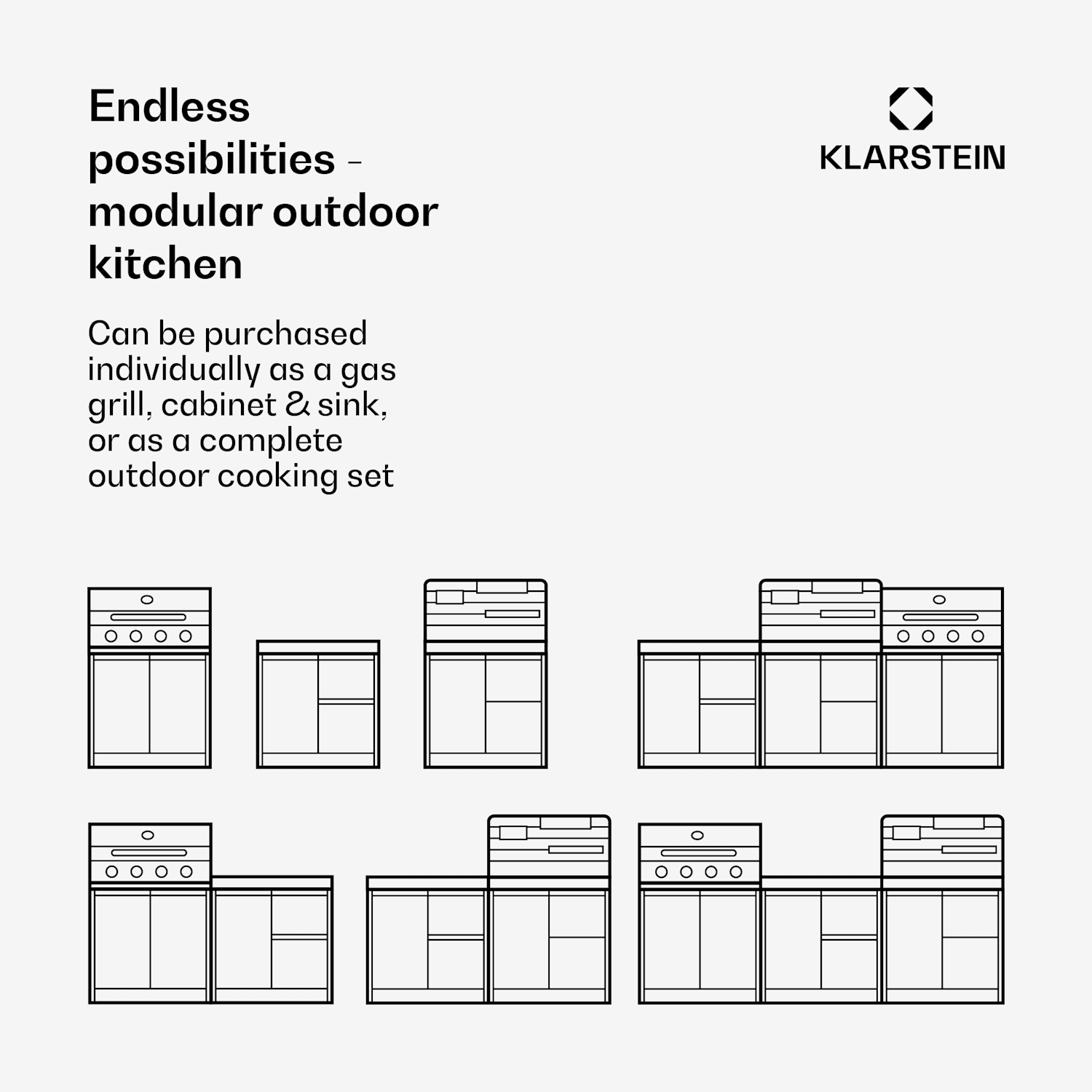 WaldChef storage cabinet | stainless steel worktop | weatherproof | 90 x 90 cm 